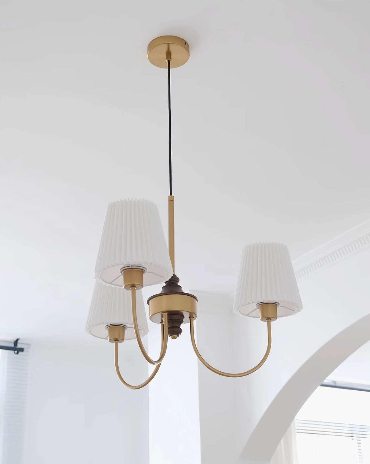 Jeremiah chandelier pendant demonstrating perfect placement in dining room setting