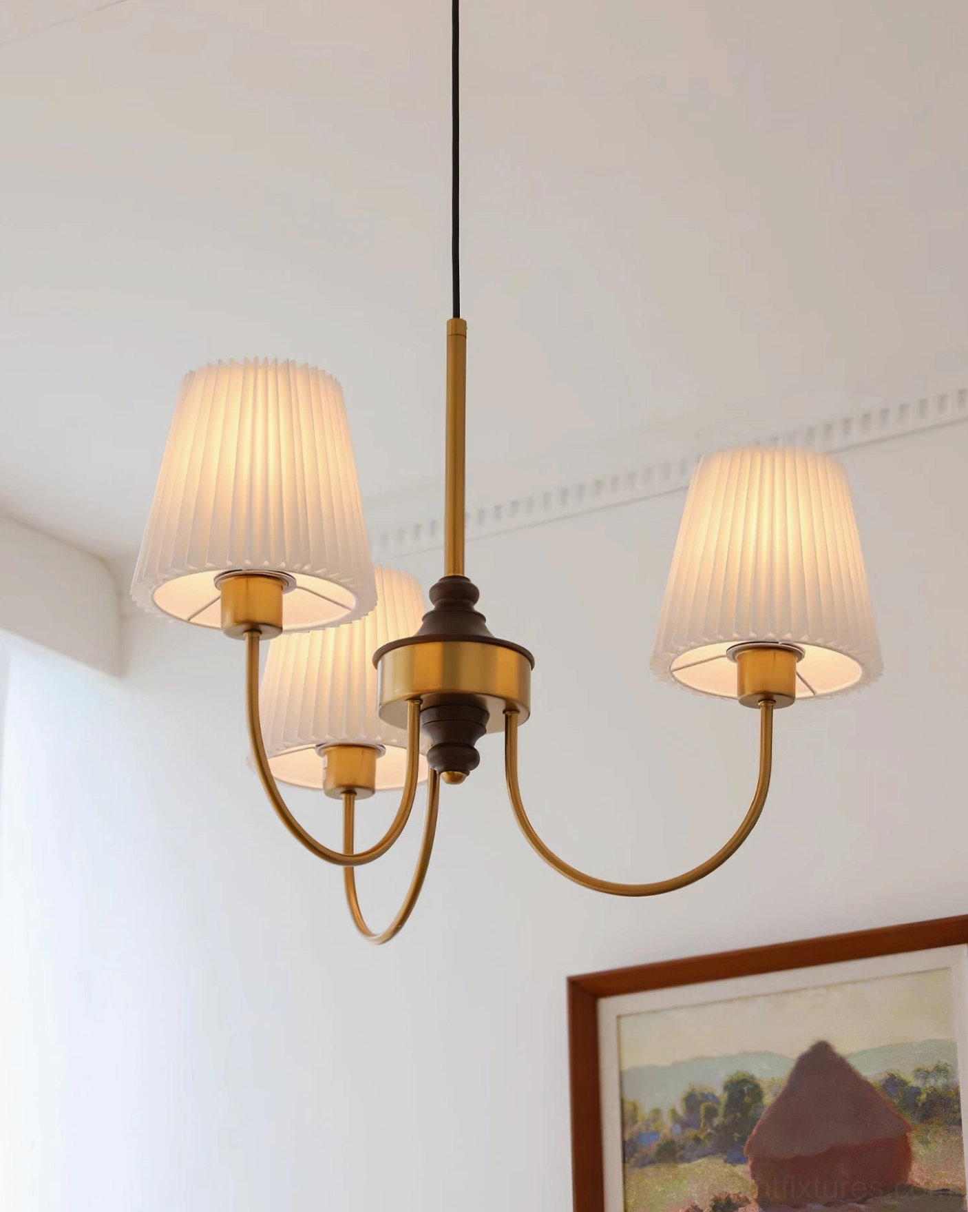 Jeremiah chandelier pendant hardware and mounting bracket detail close-up