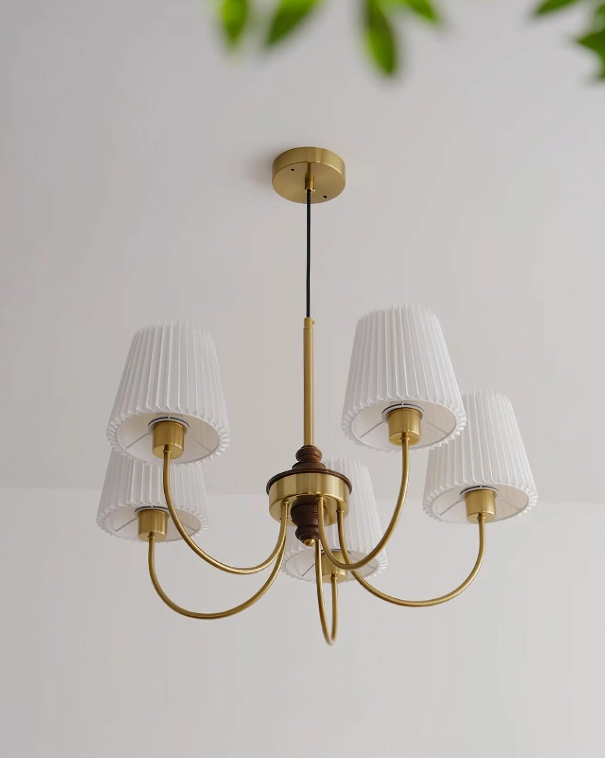 Jeremiah multi-light chandelier showing complete metal frame structure and arm configuration