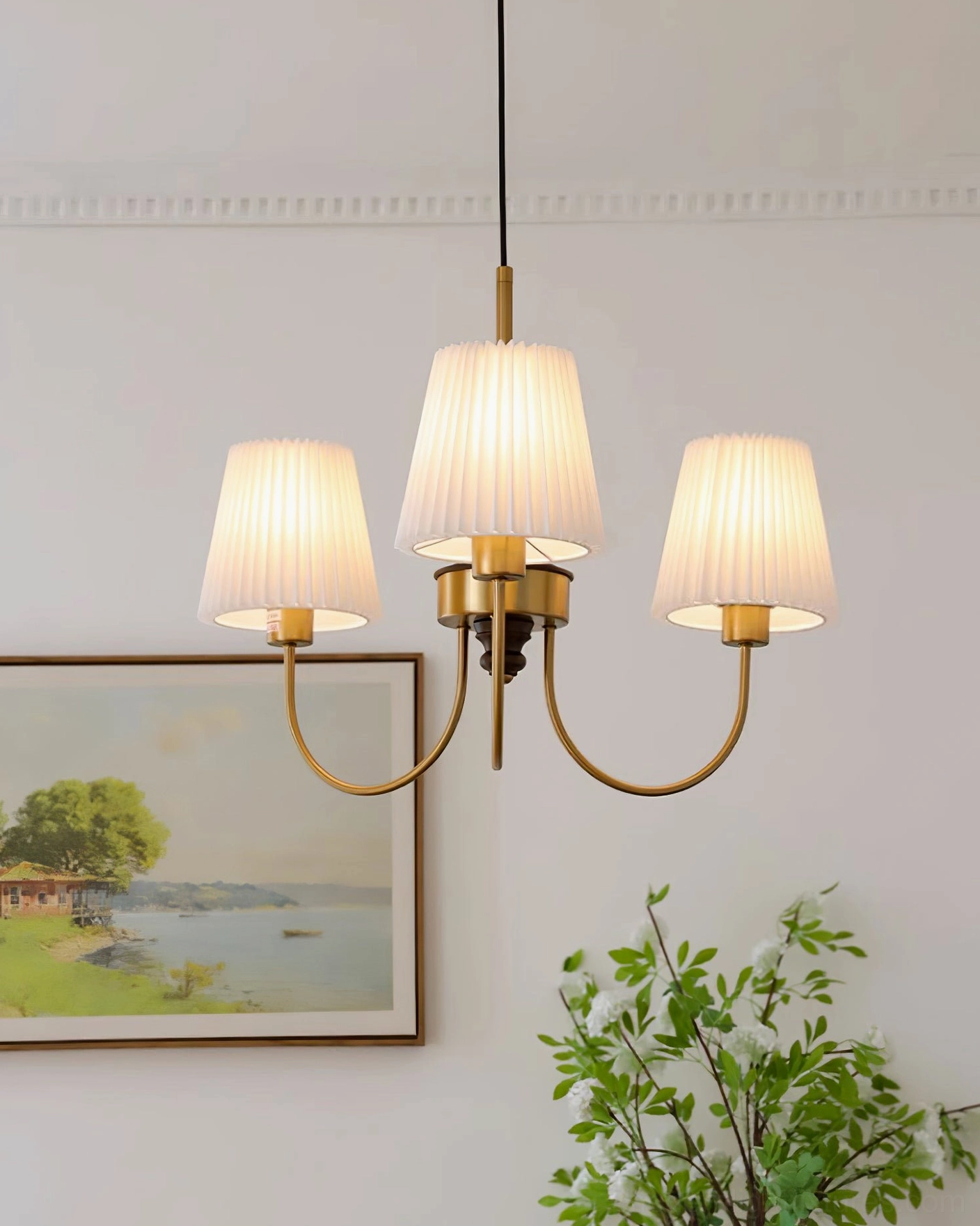 Jeremiah decorative light fixture showcasing gold metal finish and sophisticated fabric lamp design