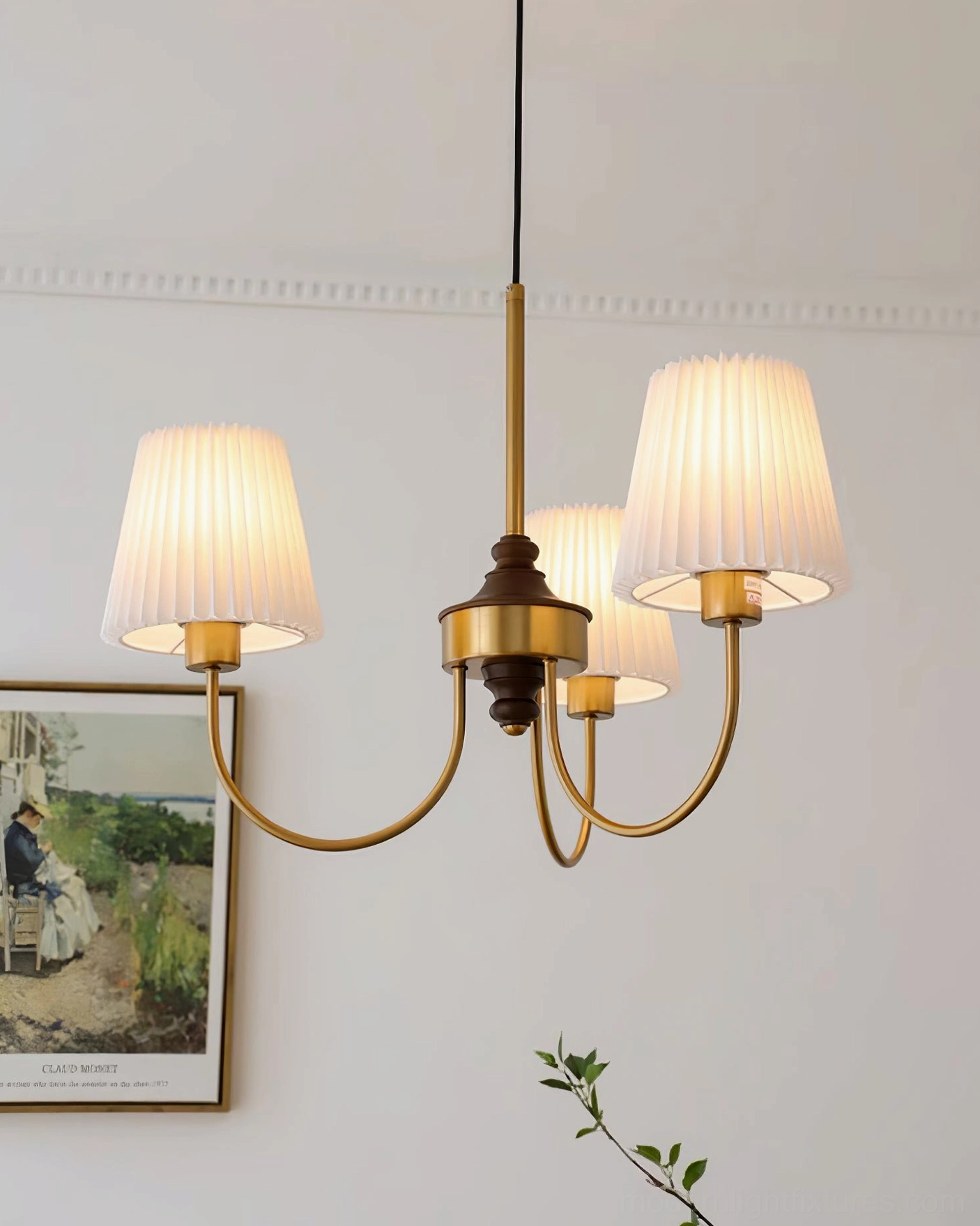 Jeremiah farmhouse pendant chandelier in neutral interior setting with transitional decor