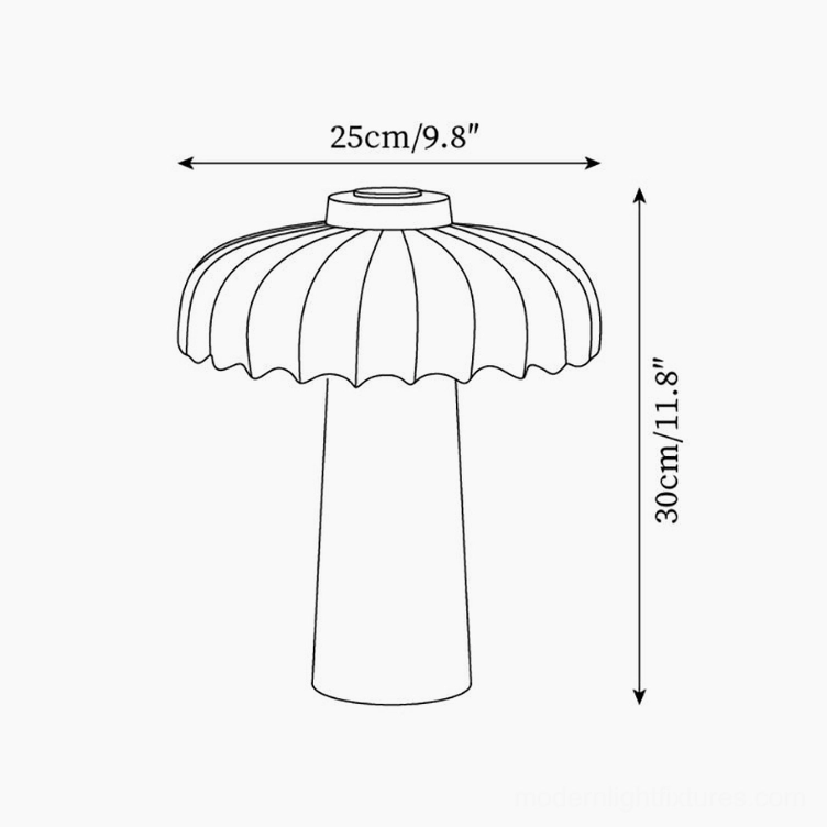 Juego table lamp dimension schematic showing 25cm diameter and 30cm height measurements