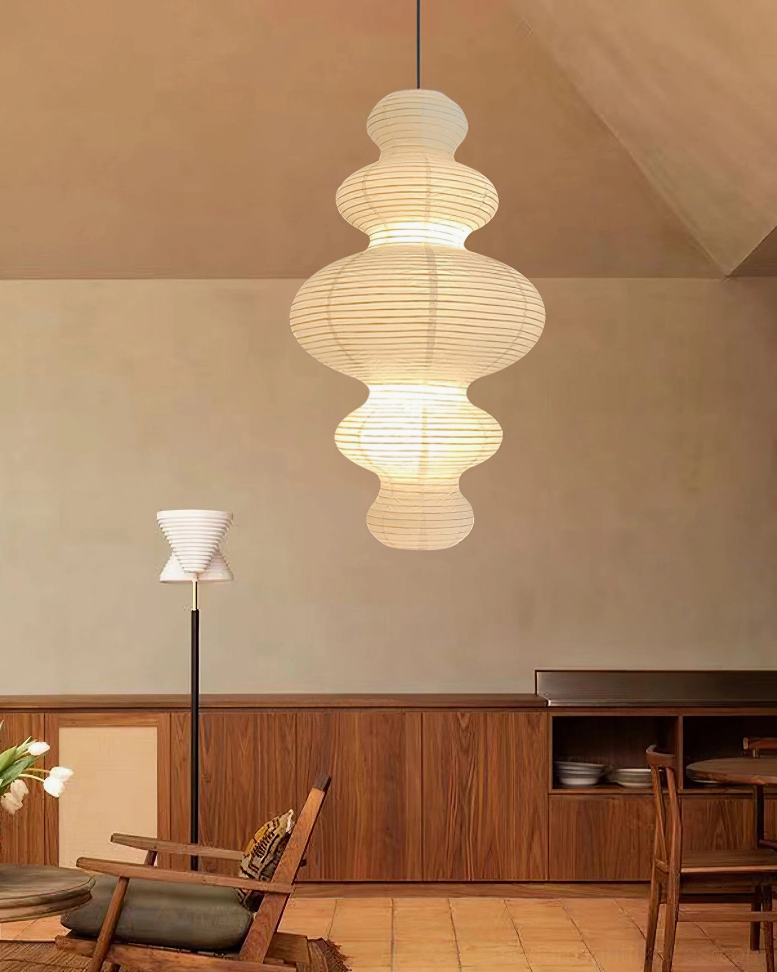 Juni paper pendant lamp - modern minimalist lighting fixture for contemporary homes