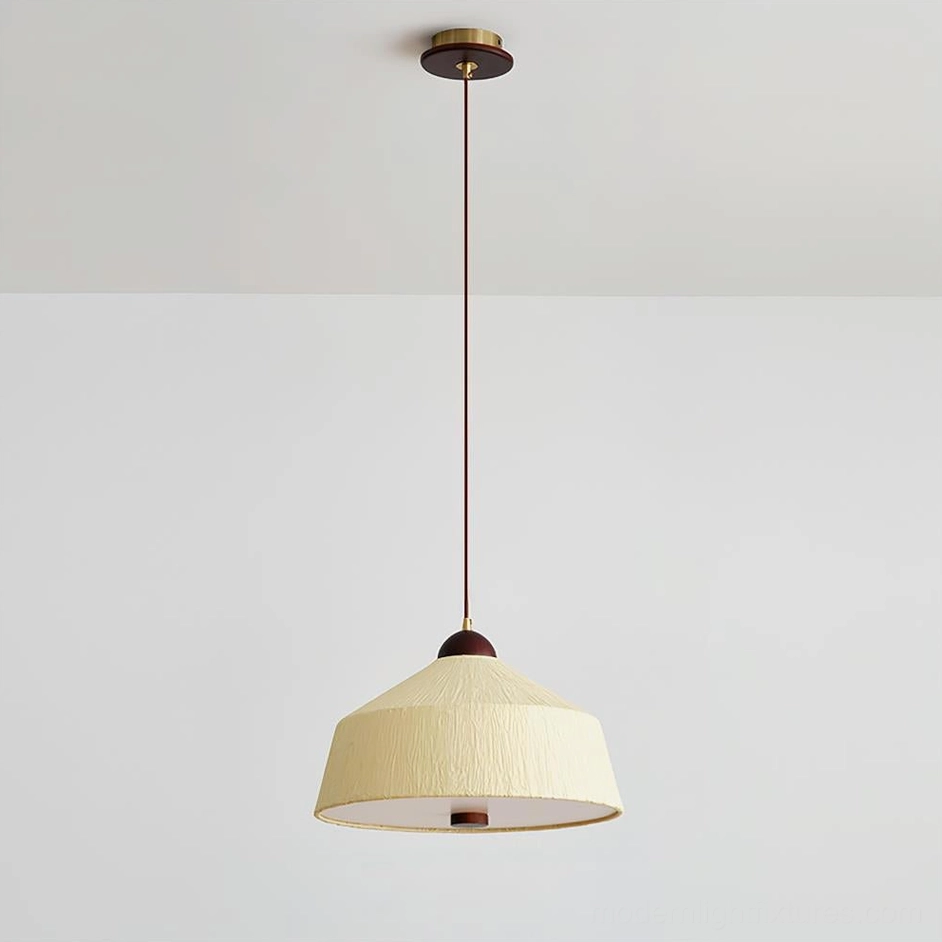 Jute Doria Model A standard pendant light, 40cm x 28cm medium size warm ambient lighting
