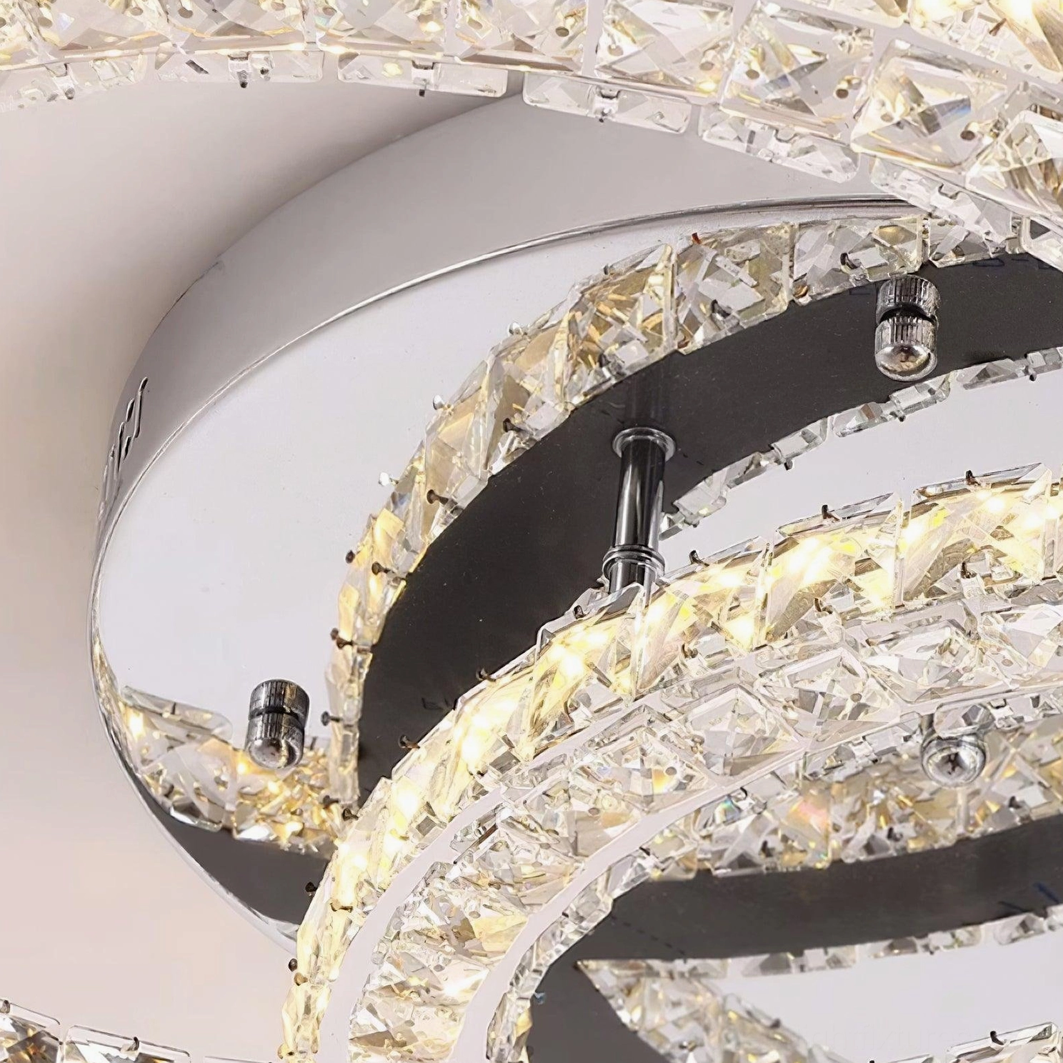 Remote control dimmer K9 crystal ceiling light adjustable brightness feature