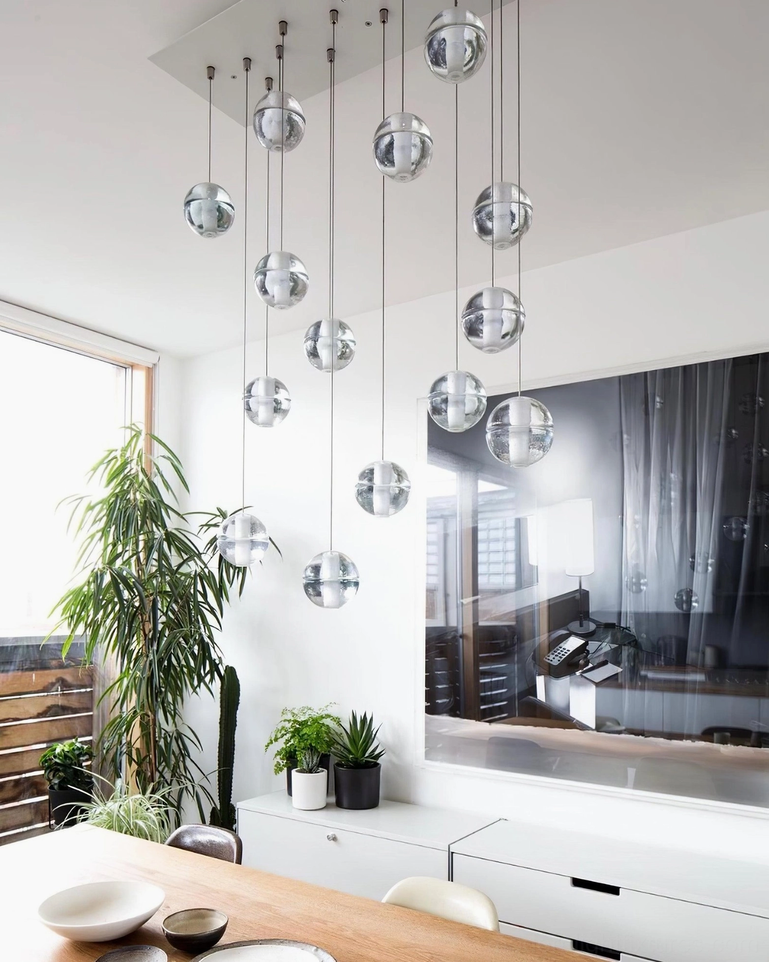 Modern K9 crystal pendant light compatible with dimmer switches and LED bulbs