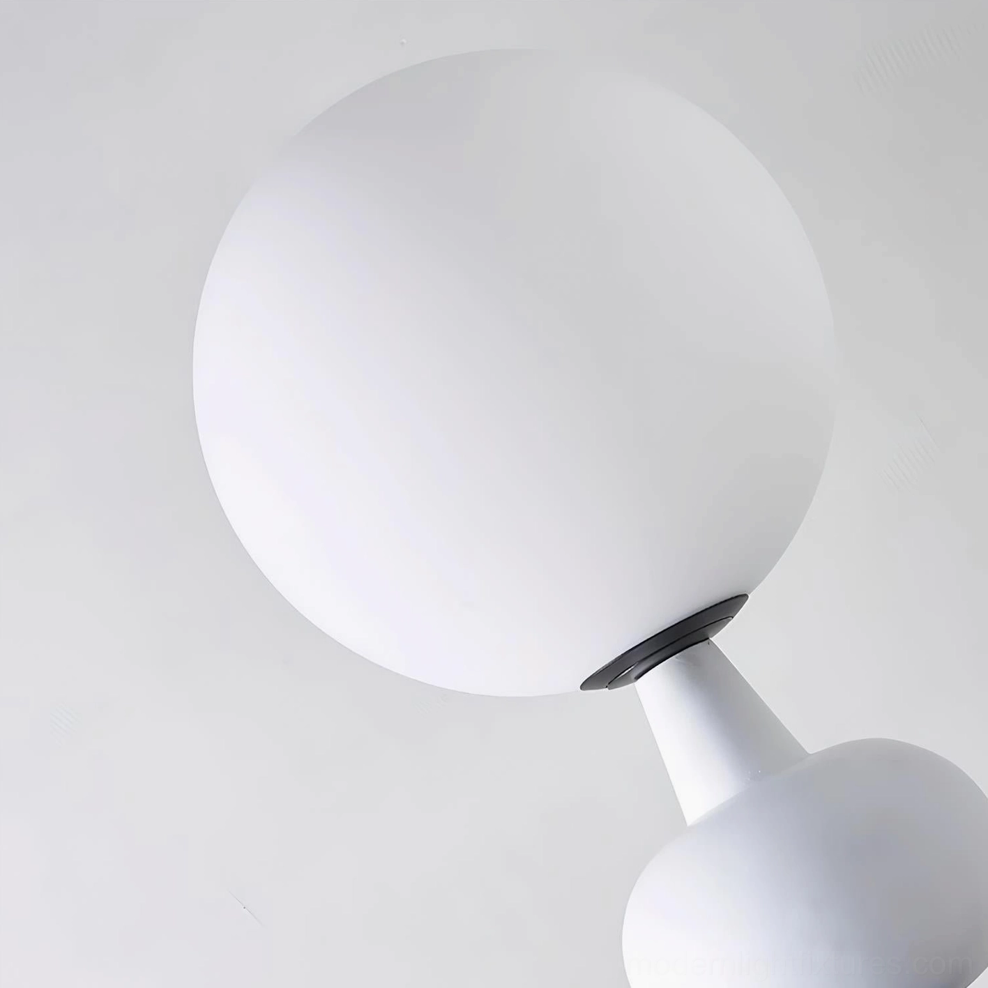 Geometric black white floor lamp with spherical stacking design, modern Kabin style contemporary lighting fixture