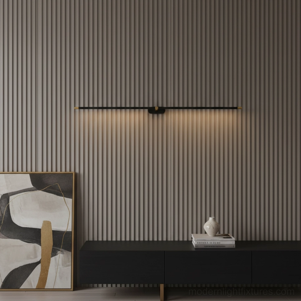Kady linear wall sconce architectural minimalist design metal aluminum LED fixture detail view