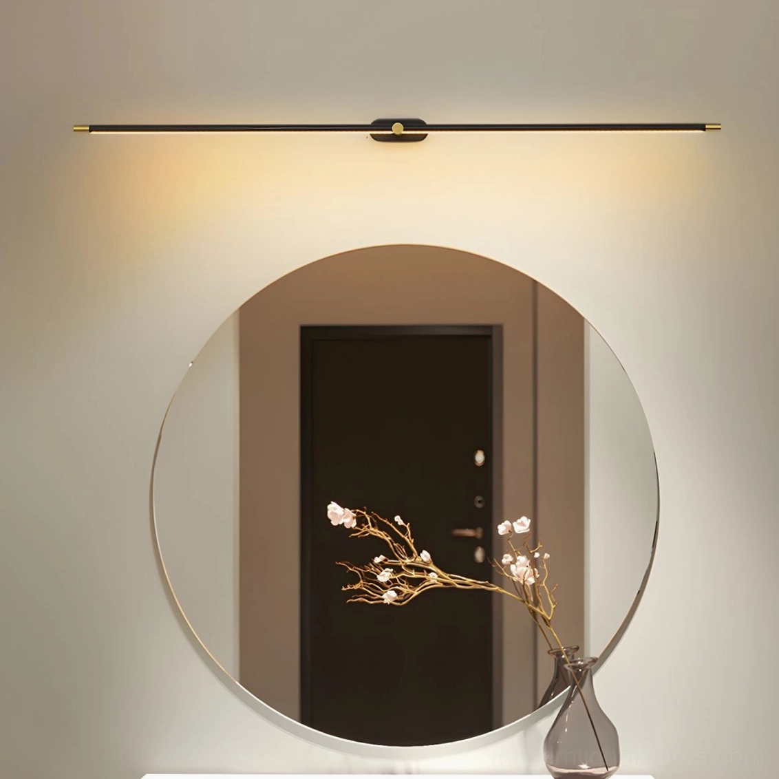 Kady Linear black finish wall-mounted sconce, minimalist profile design for contemporary rental apartment lighting