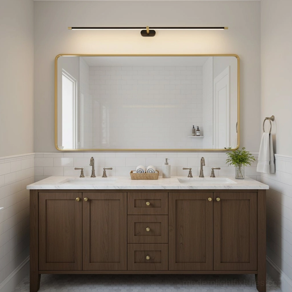 Kady linear wall sconce complete product lifestyle installation modern home interior design