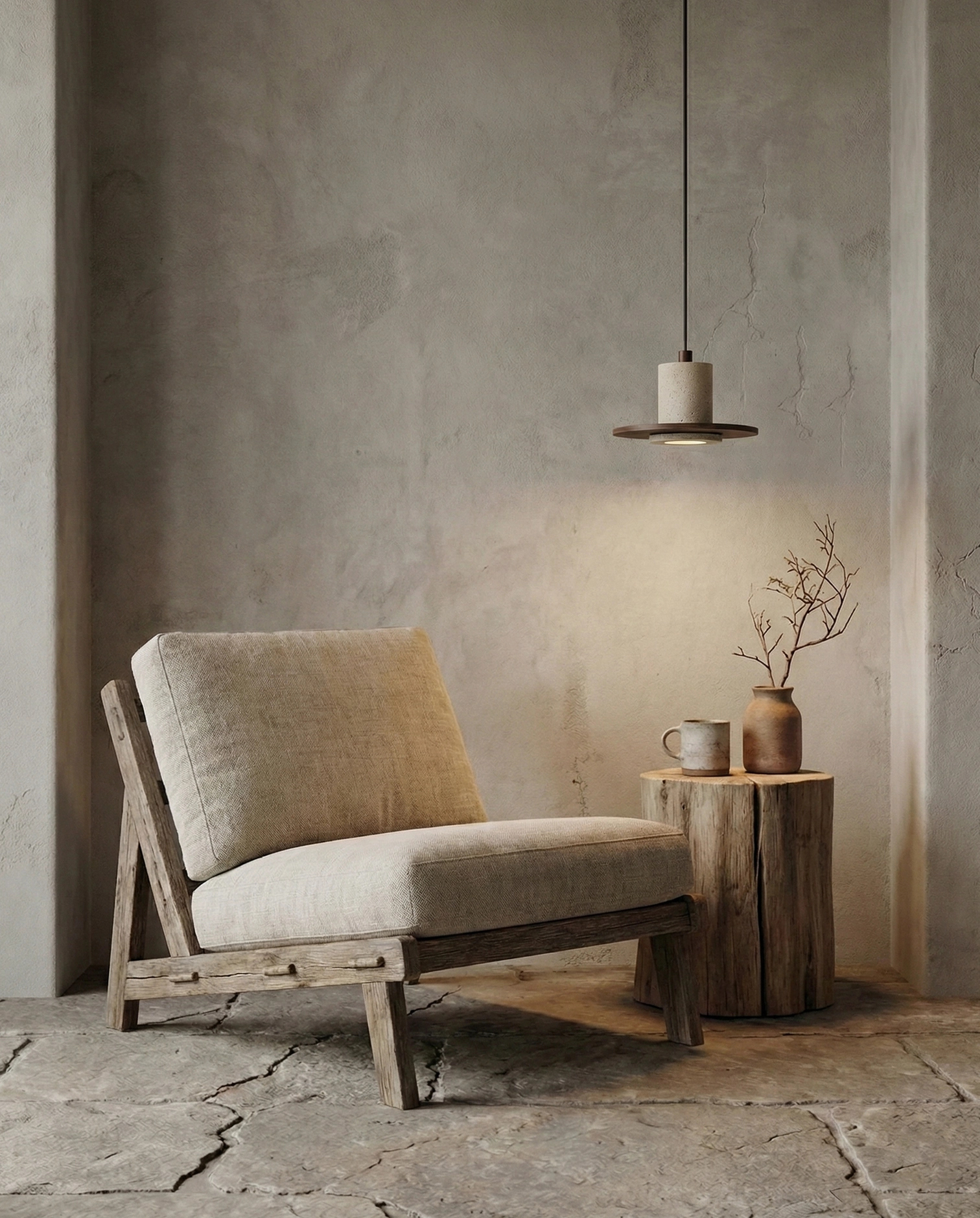 Kalea pendant lamp showing warm ambient lighting effect on dining area