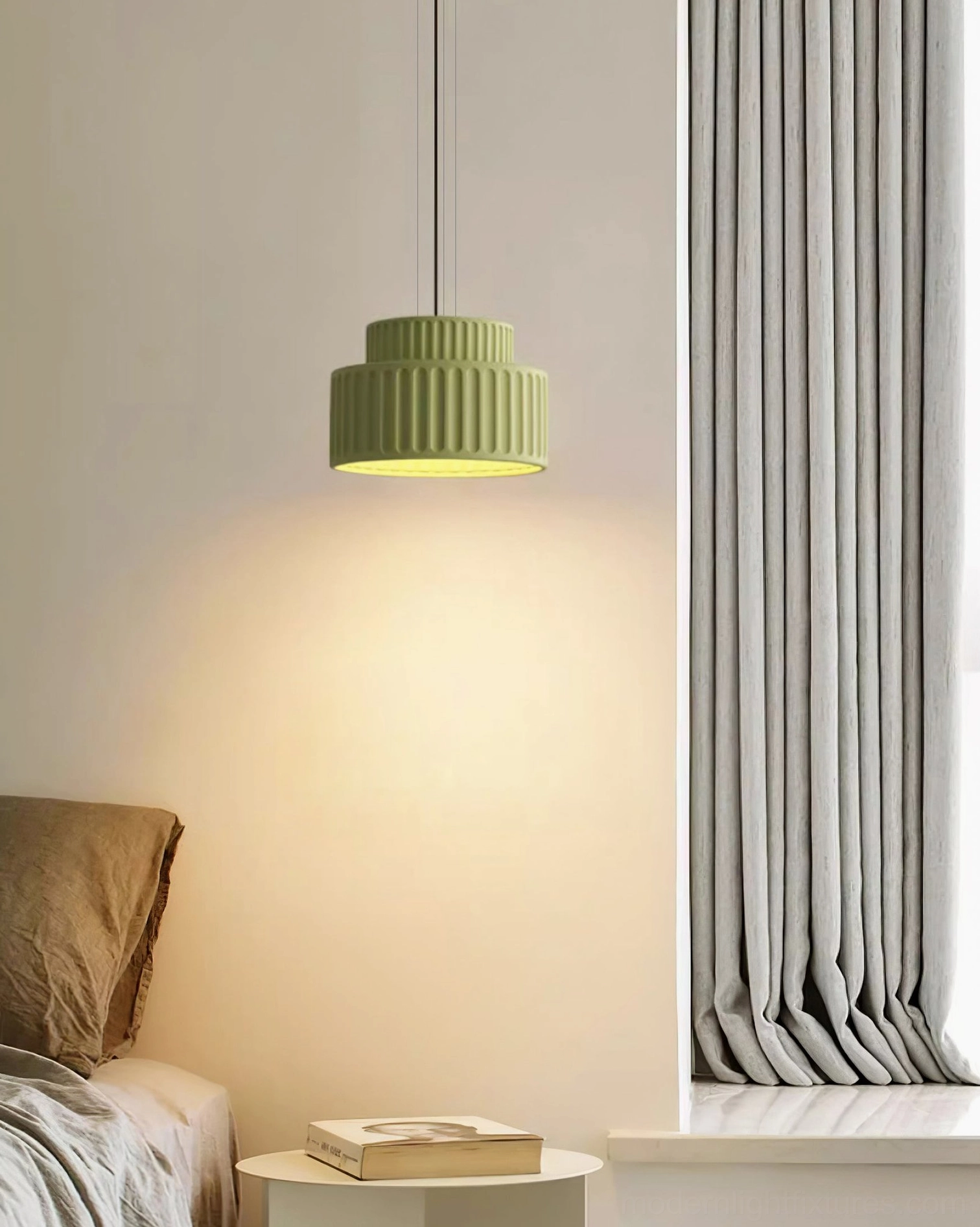Kami pendant lamp technical specification view with dimension details and hardware components
