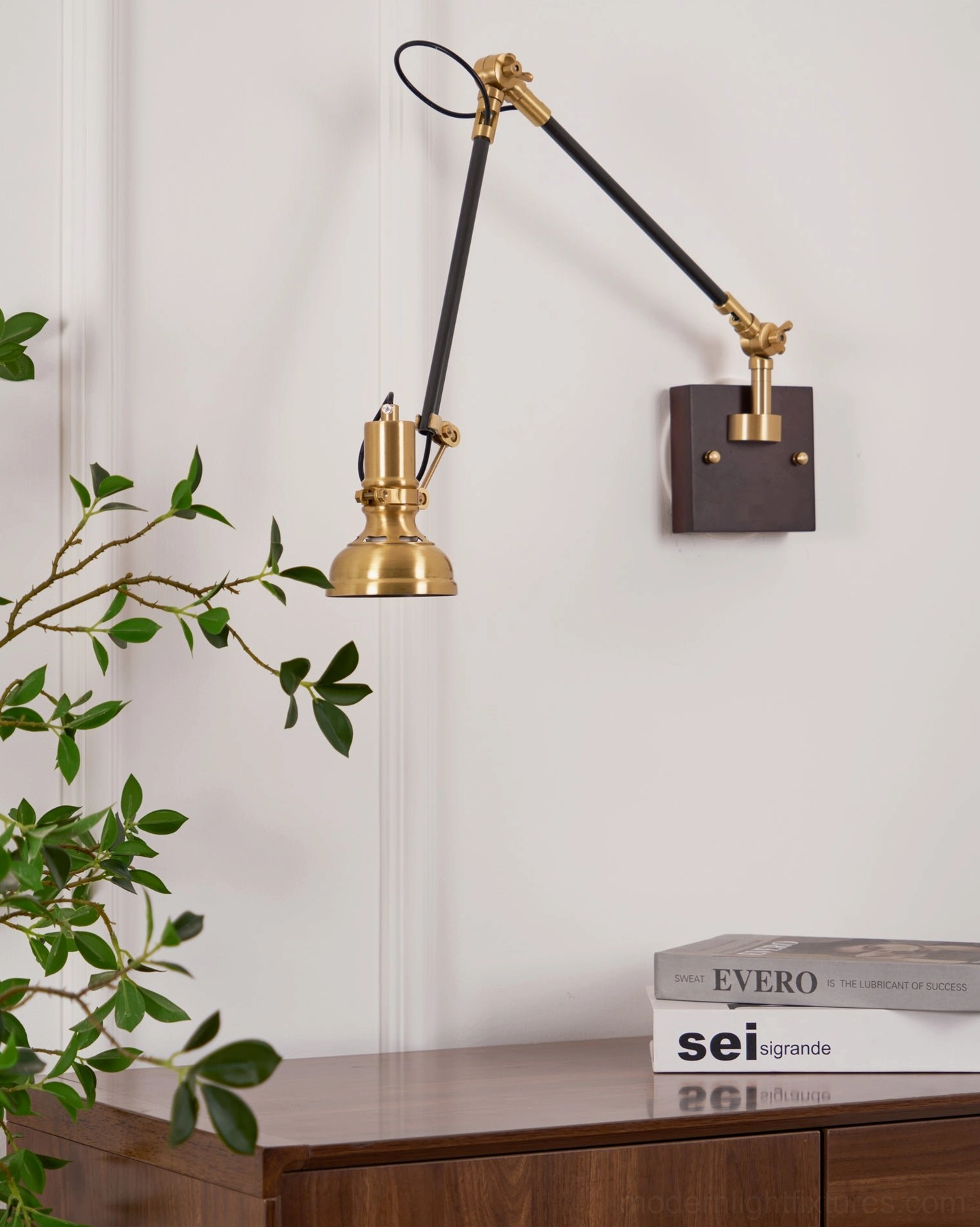Kane walnut wood base wall sconce showing premium material craftsmanship