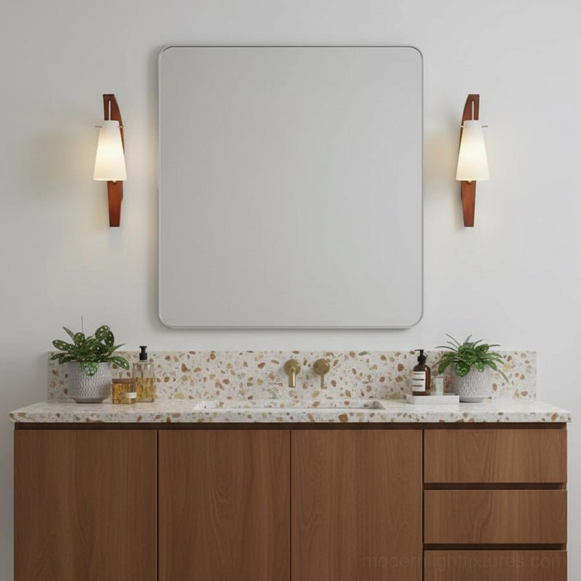 Karo wall sconce installation detail showing hardwired connection and mounting structure
