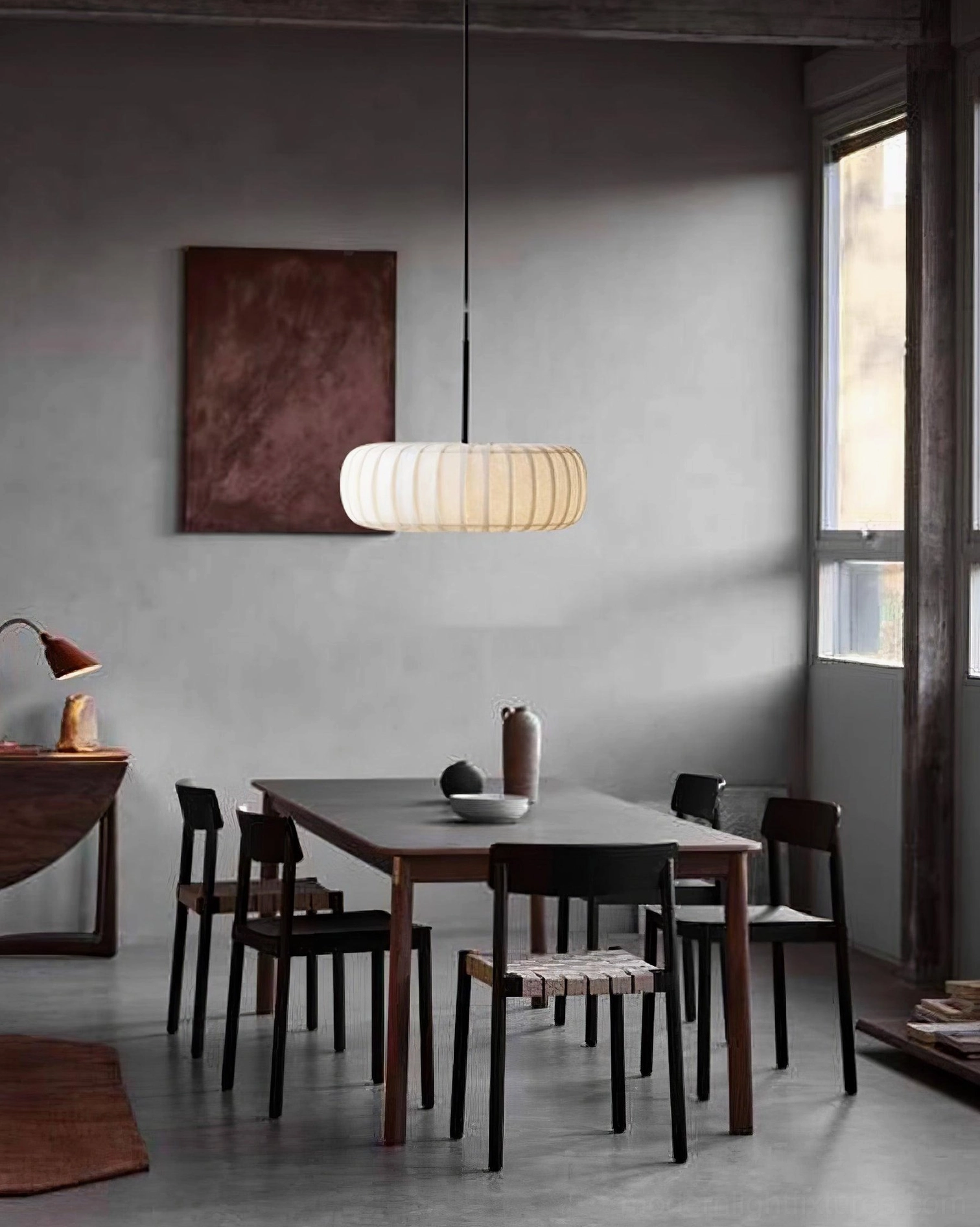 Kathy modern fabric pendant fixture multiple angle showcase contemporary design
