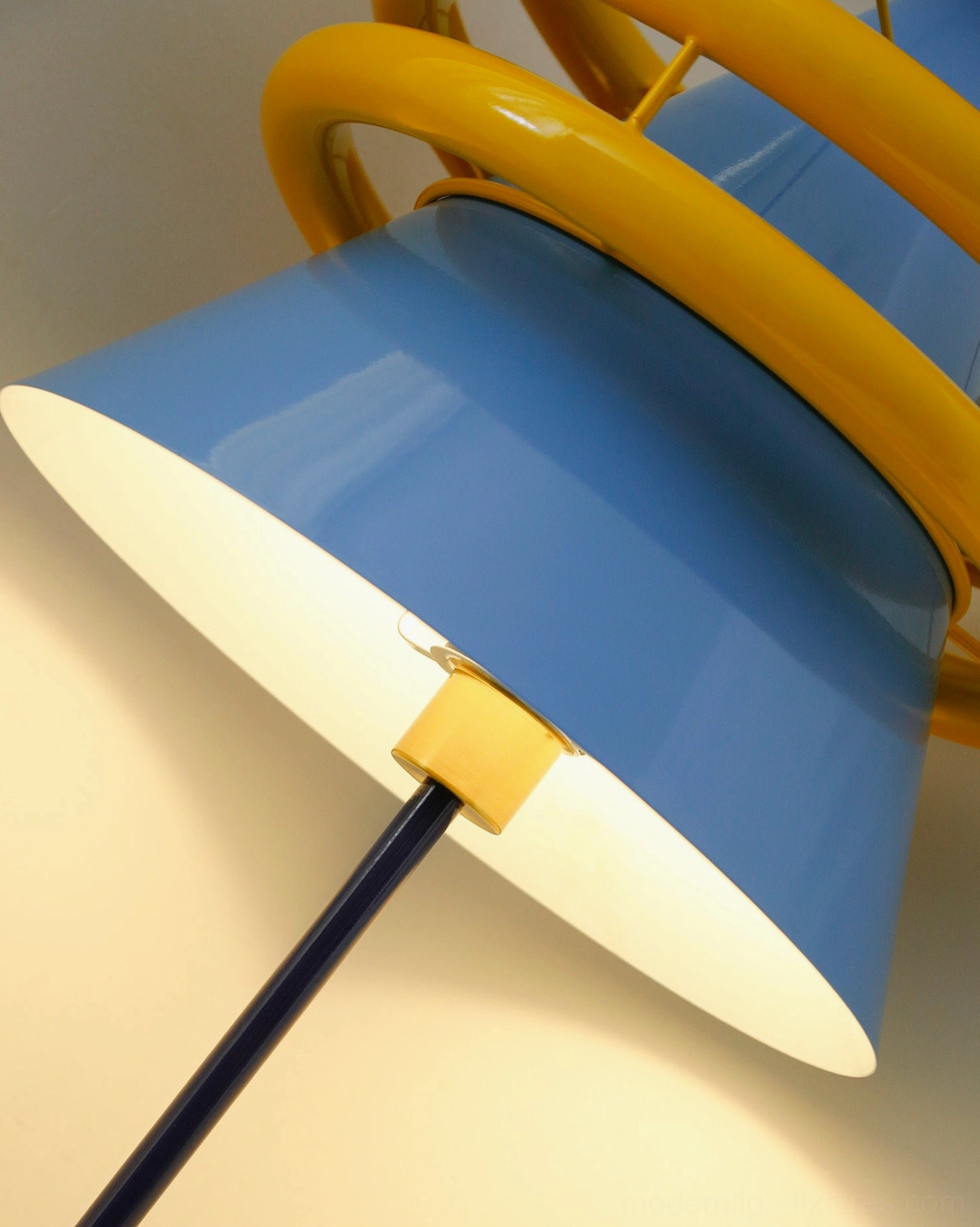 Keane floor lamp side view highlighting elegant metal construction and conical shade proportions