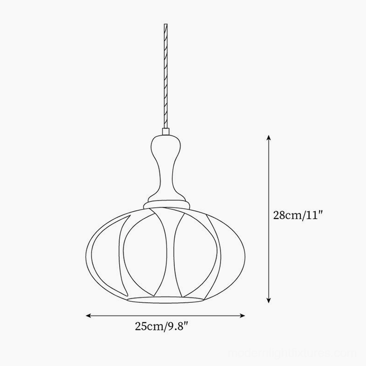 Kenso pendant light technical dimension schematic, product size diagram and specifications