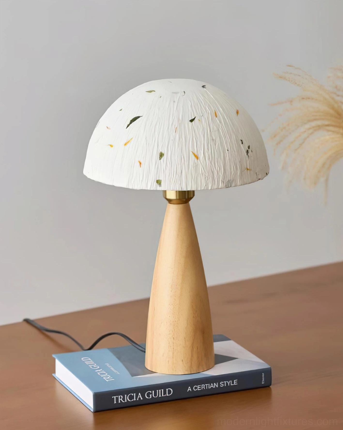 Kent table lamp natural finish wooden base rice paper shade decorative functional minimalist piece