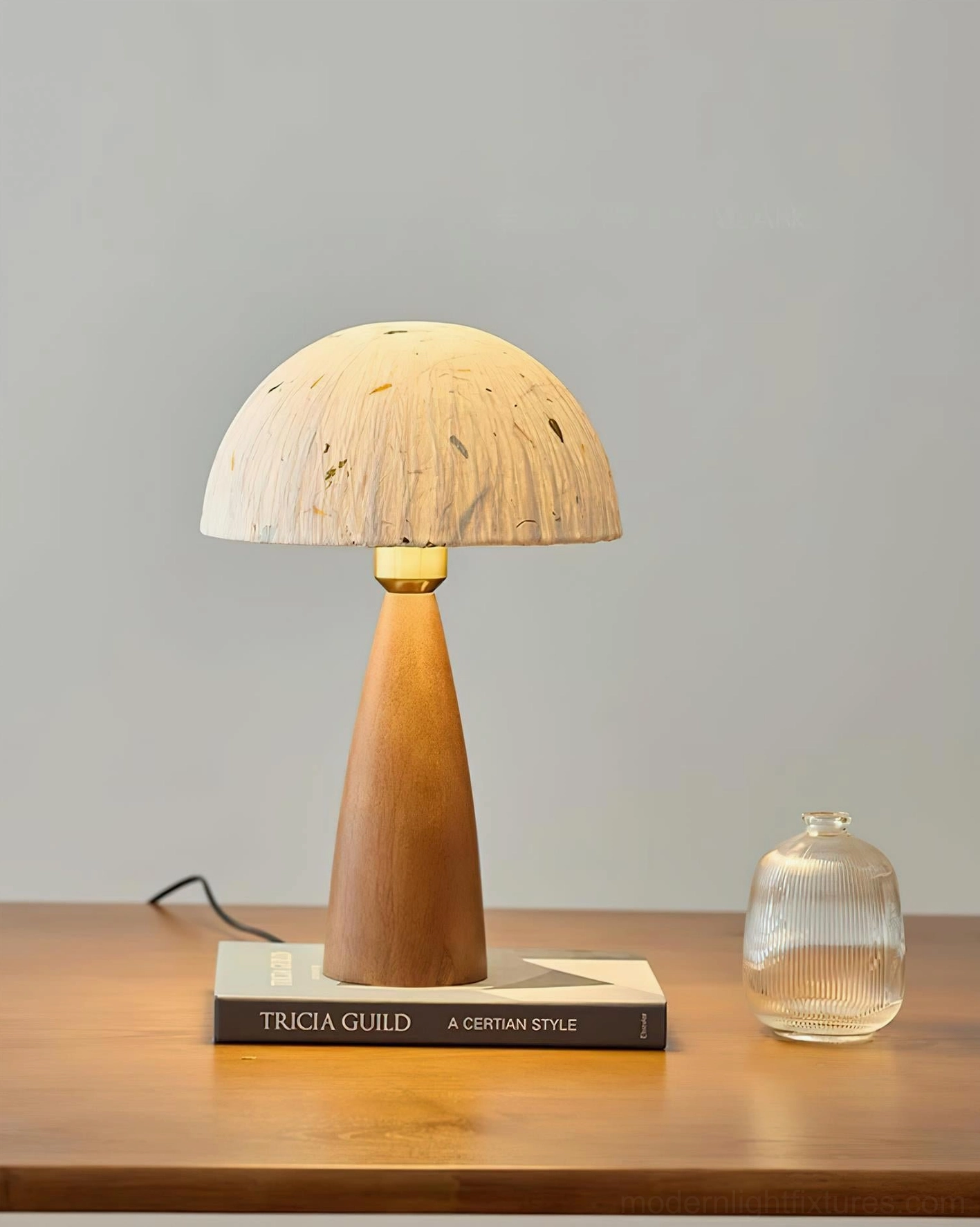 Kent table lamp white finish dome shade modern japandi aesthetic contemporary home office lighting
