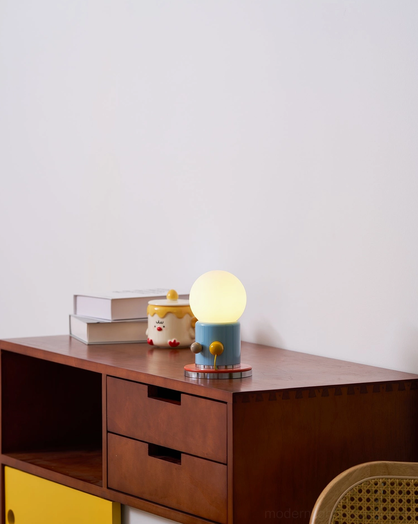 Kiely compact table lamp cylindrical ceramic base modern geometric form