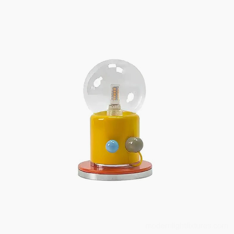Kiely contemporary table lamp yellow base clear shade accent vibrant energy