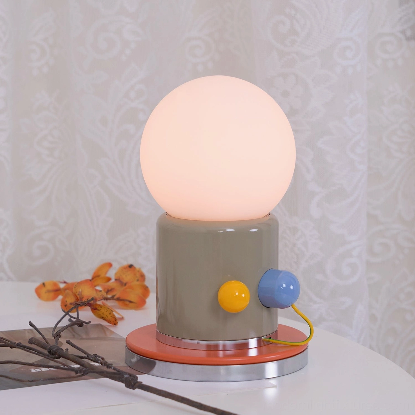 Kiely minimalist table lamp living room bookshelf floating shelf display