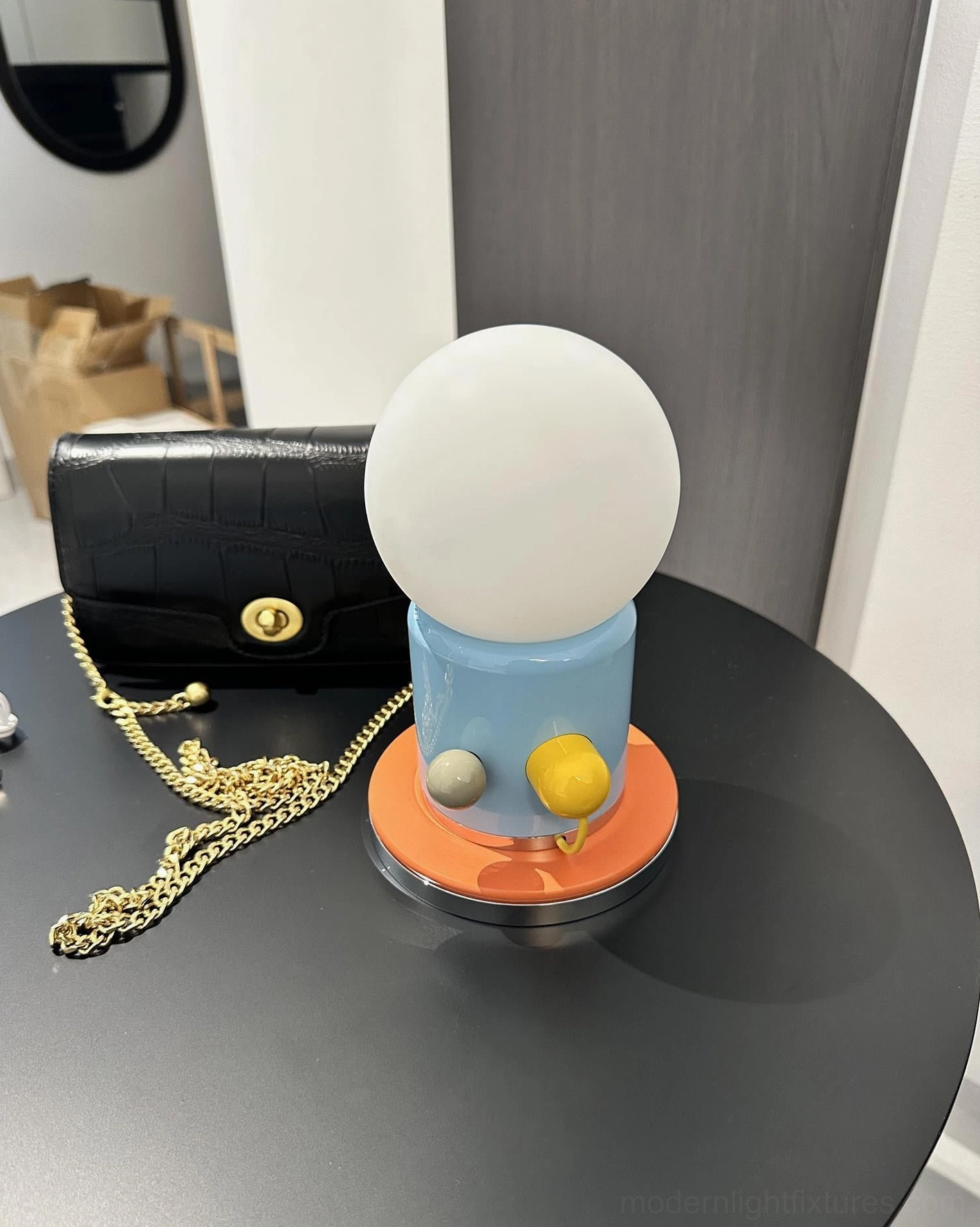 Kiely modern table lamp warm 3000K LED with grey ceramic base styling