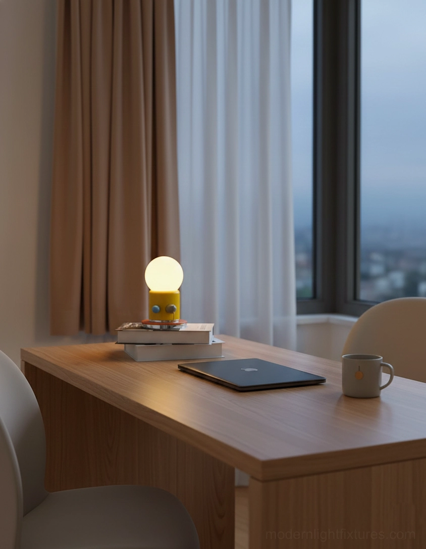 Kiely modern minimalist touch lamp color variations blue yellow grey base options