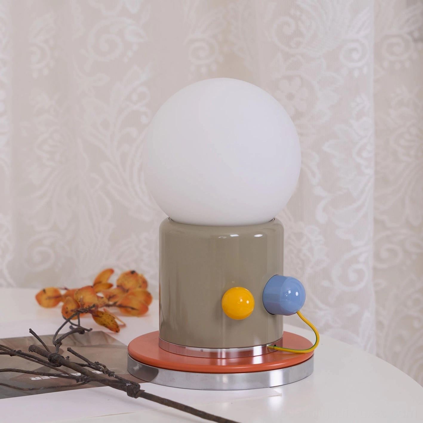 Kiely table lamp geometric simplicity vibrant color visual impact design