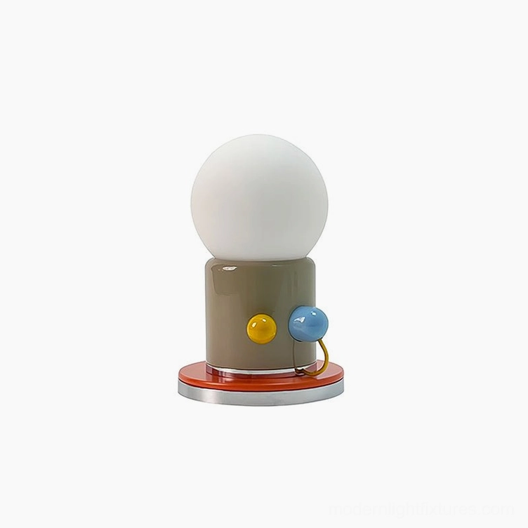 Kiely table lamp grey base white shade combination compact tabletop lighting