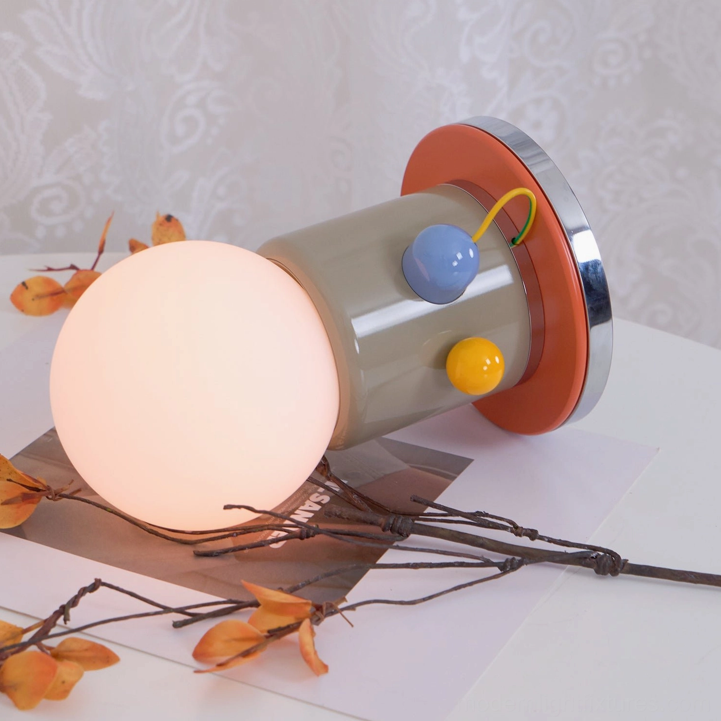 Kiely touch table lamp neutral toned interior pop color accent piece