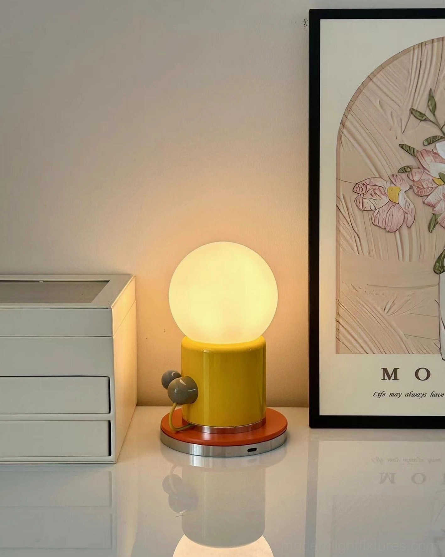 Kiely touch table lamp metal and glass construction durable design aesthetic