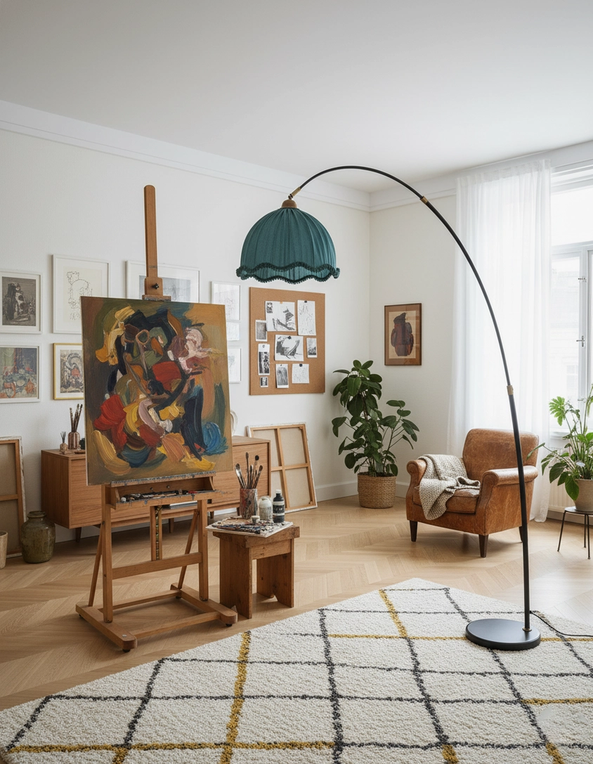 Kimala arc floor lamp sculptural design modern interior lighting fixture