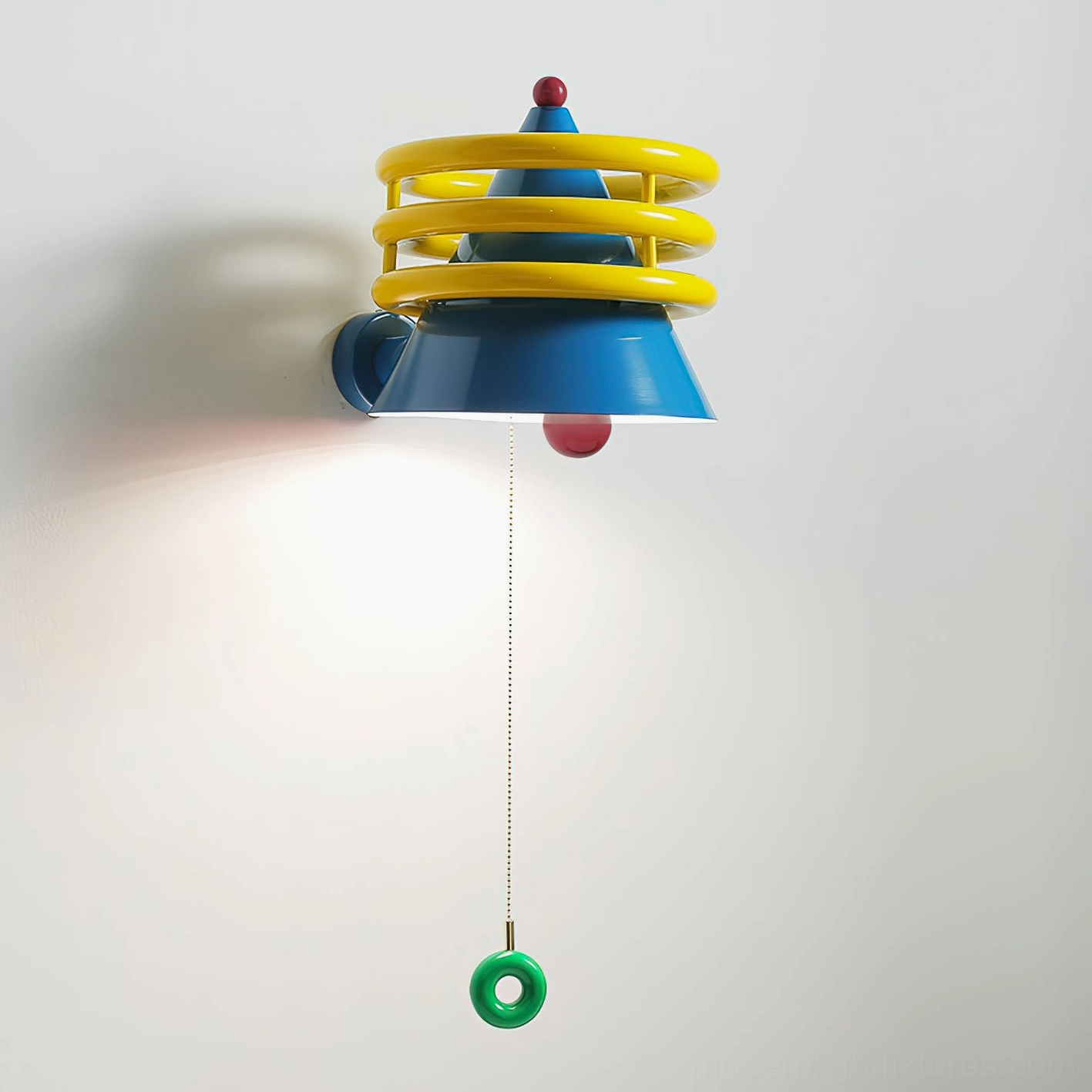 Kinetica blue and yellow wall lamp compact size 20cm architectural lighting fixture