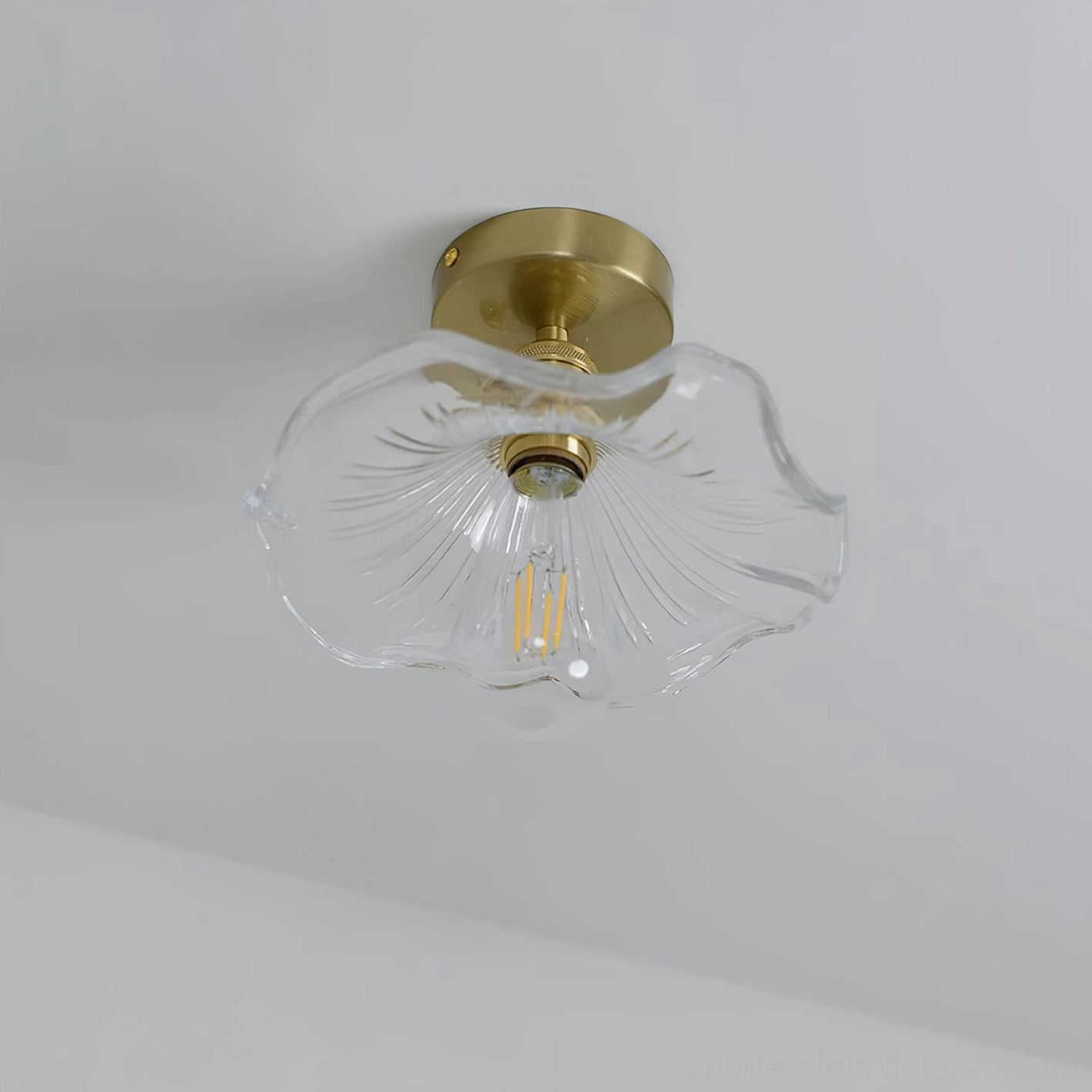 Kinney ceiling light fixture installed in modern dining room, ambient lighting showcase