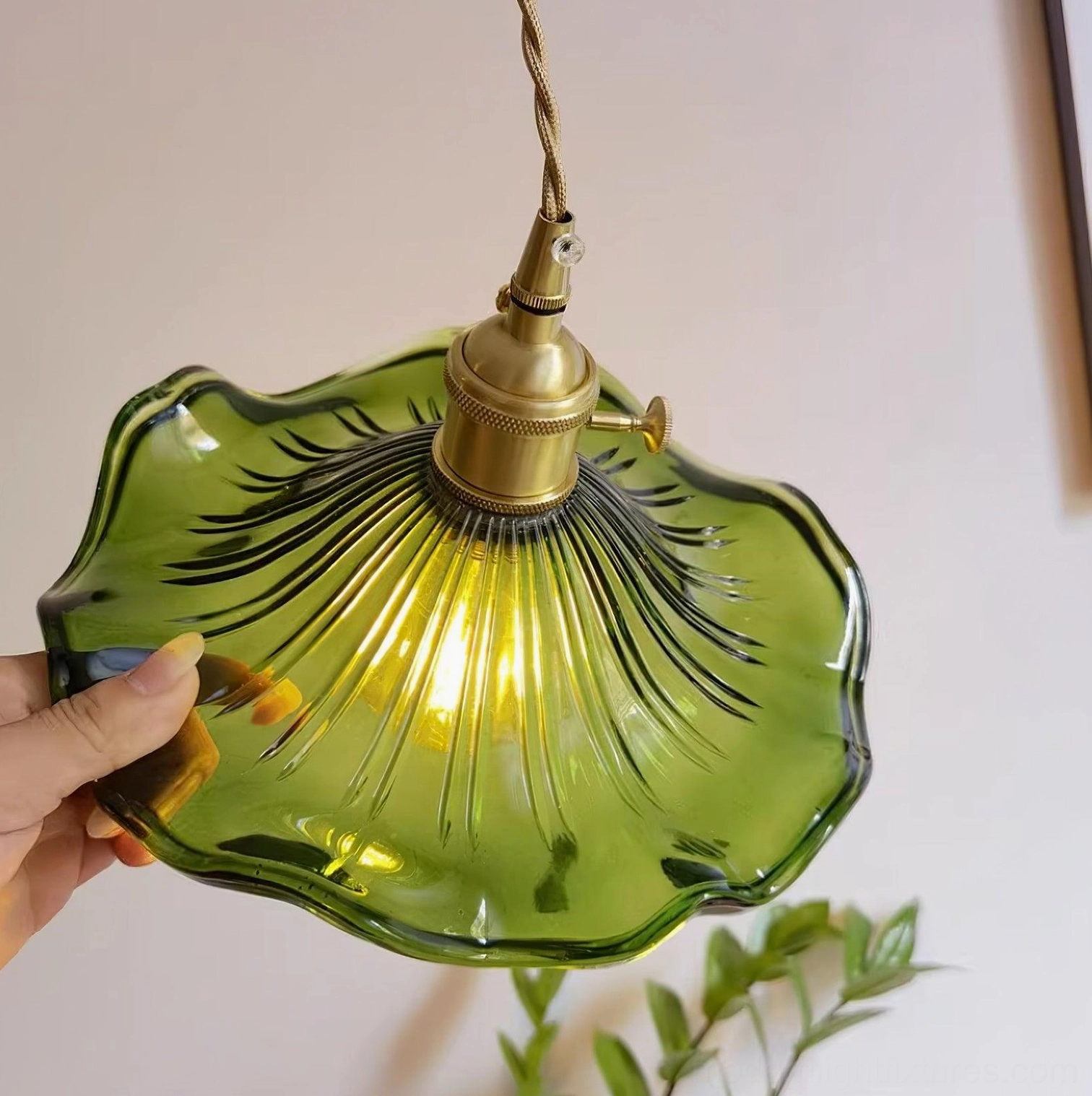 Kinney fluted glass pendant dimmable mood lighting control warm color temperature