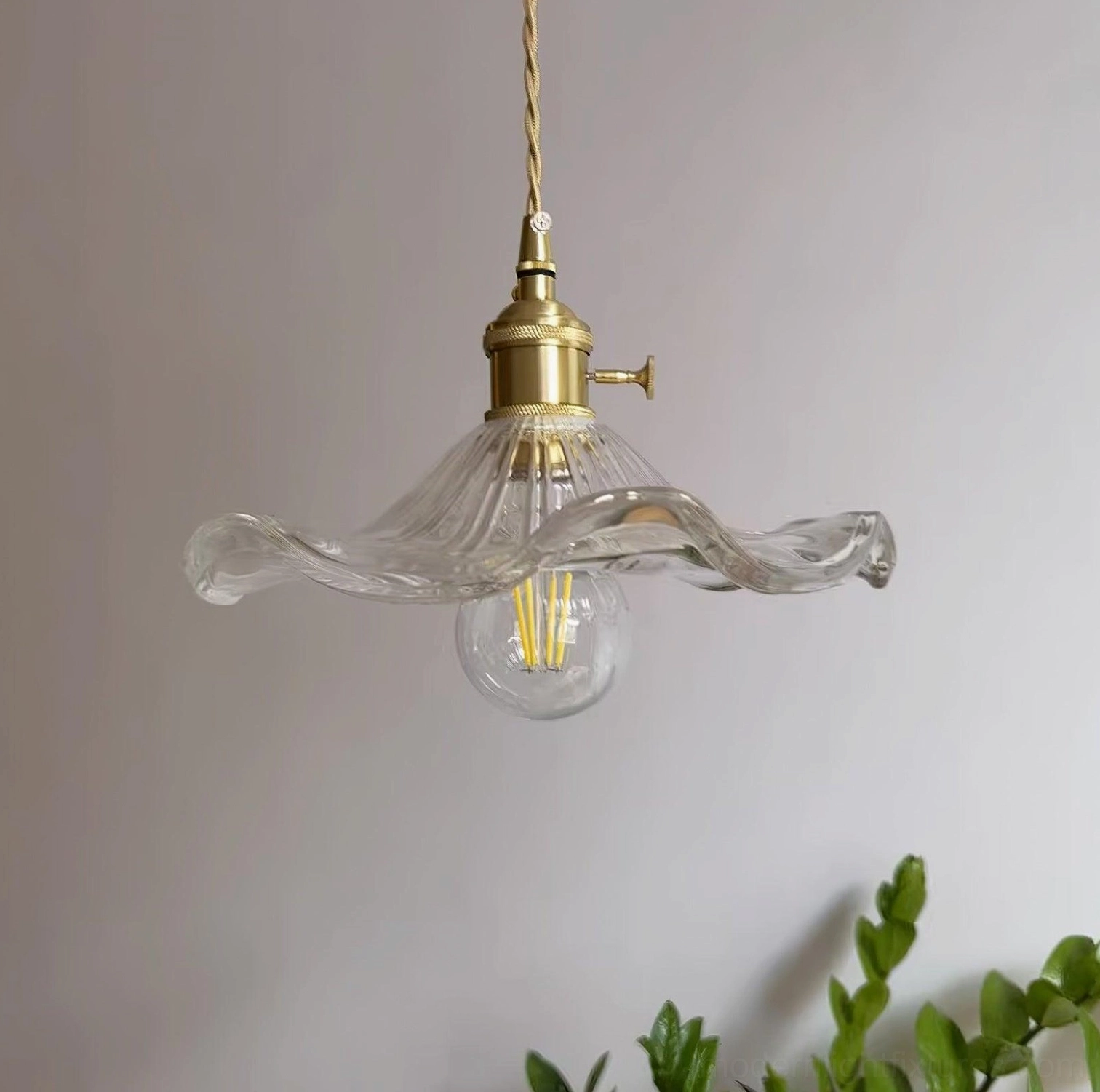 Kinney fluted glass pendant lamp LED compatible energy efficient modern lighting solution