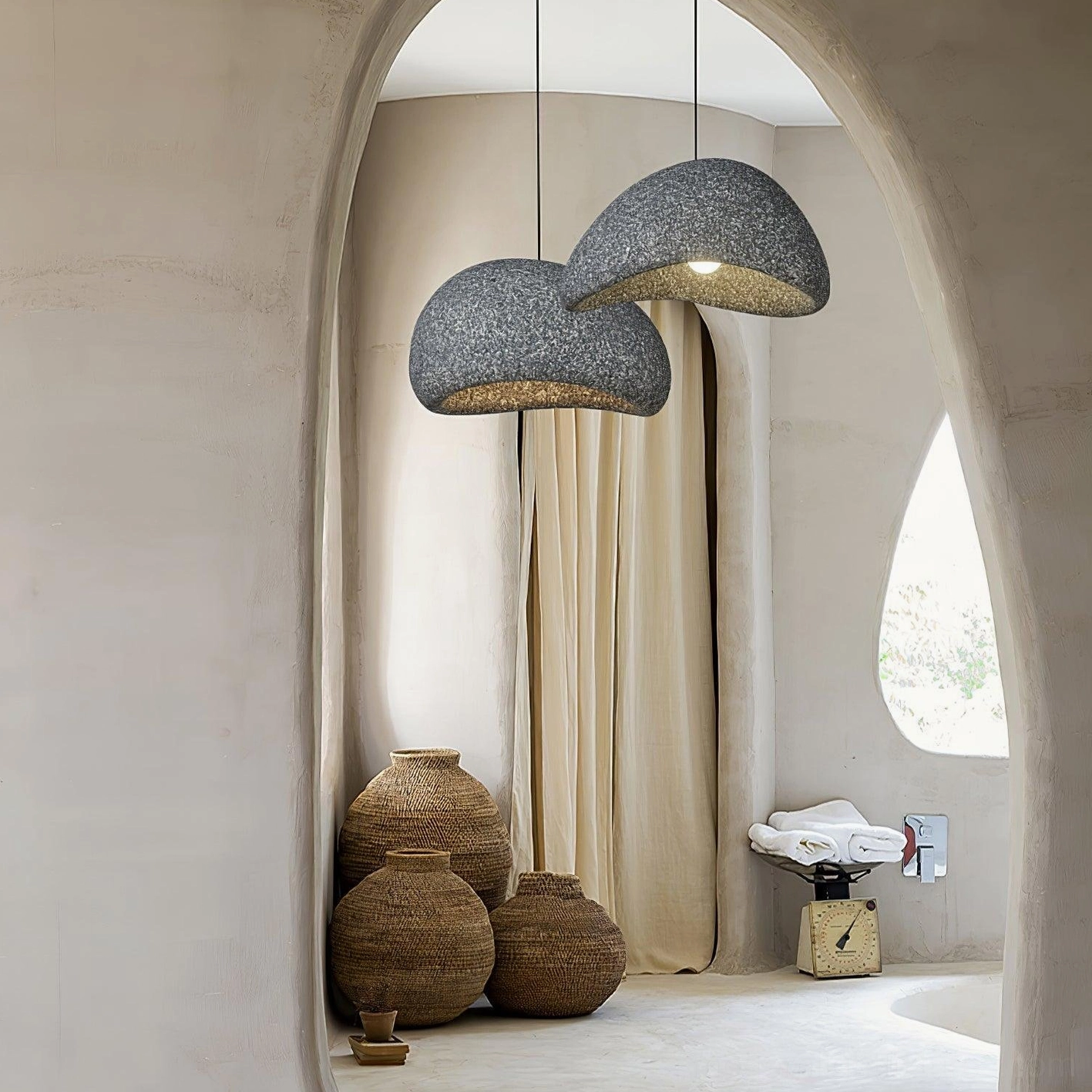 Kioto beige pendant lamp neutral tone interior styling and color coordination