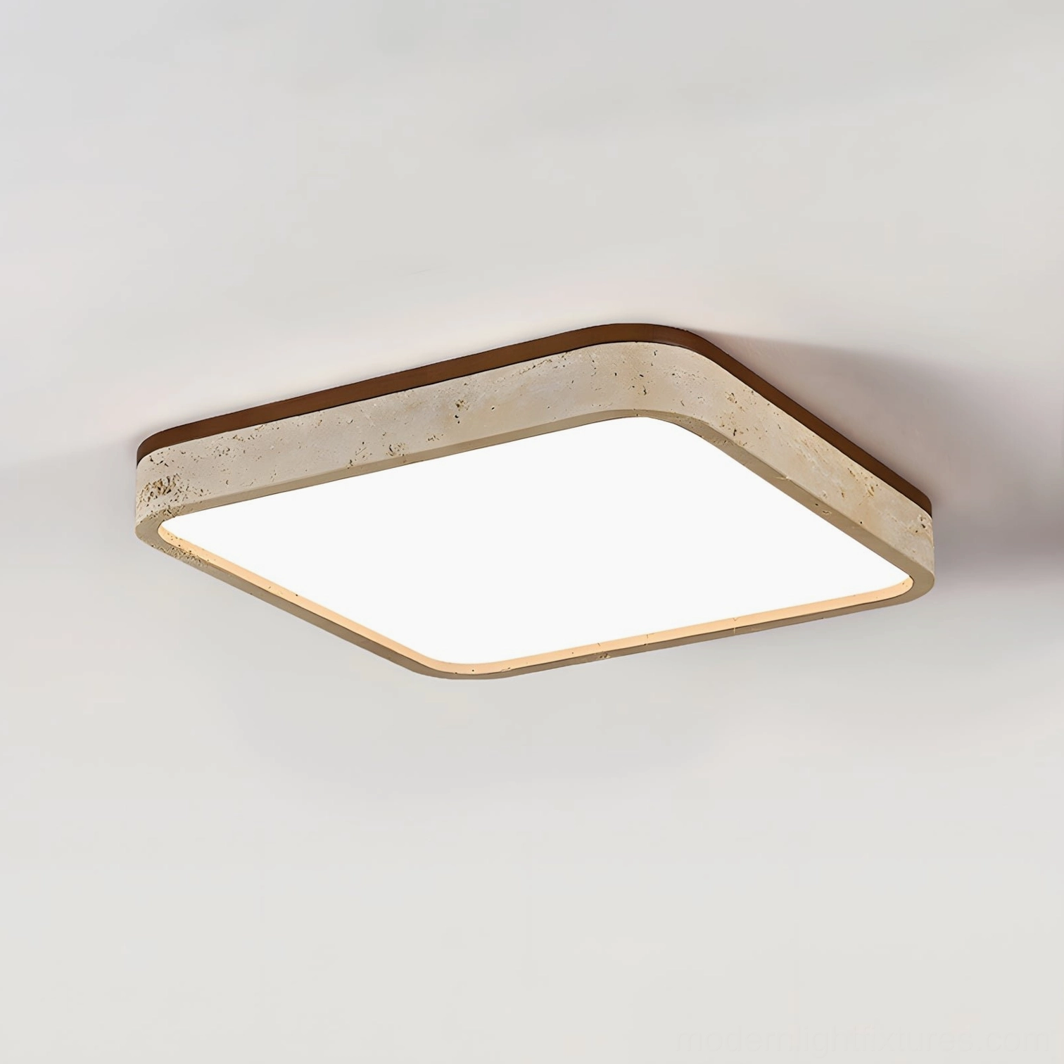 48cm large travertine square ceiling light - bedroom dining room modern LED ceiling lamp