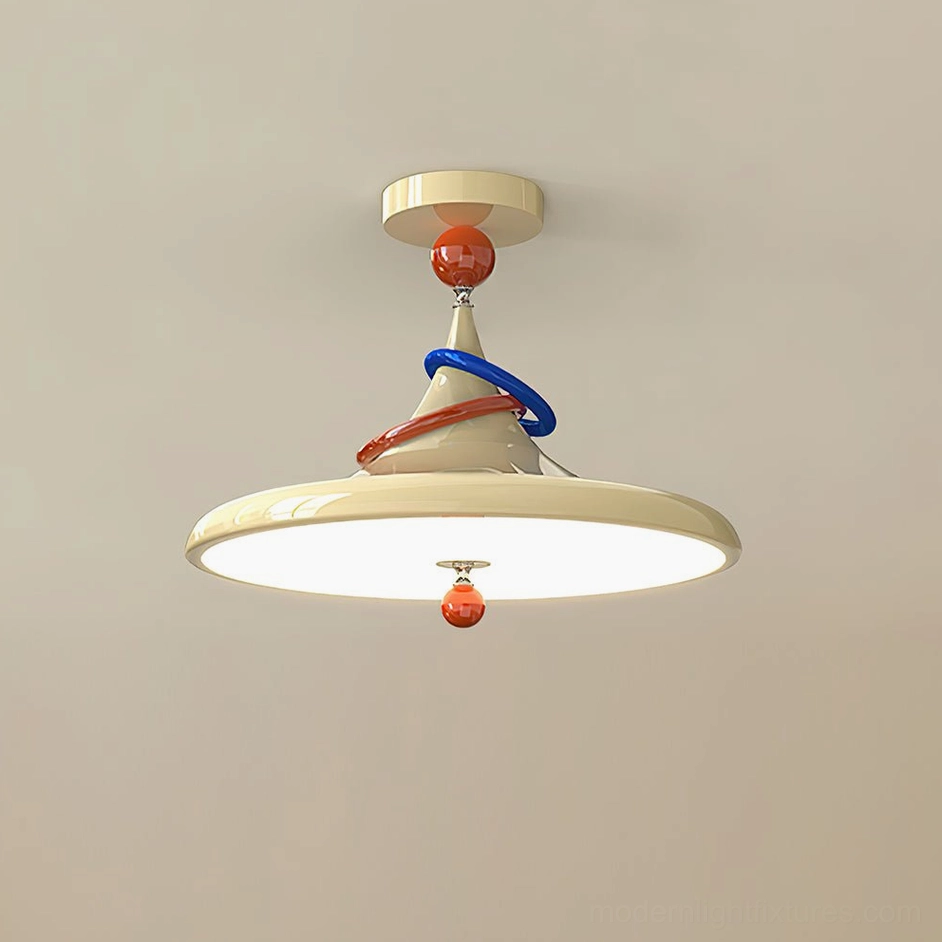 Kivra retro modern ceiling light fixture - available in multiple color options and size configurations
