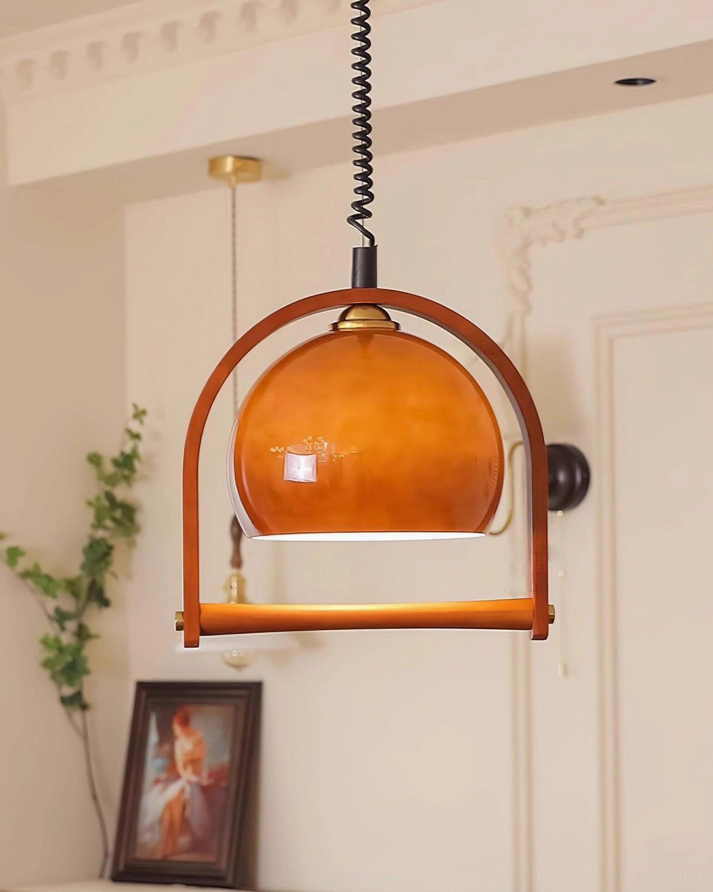 Kleine adjustable pendant light color variations walnut brown and black finish options