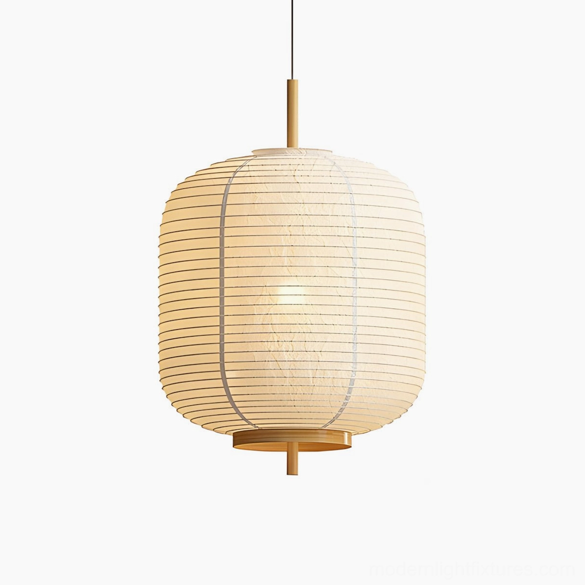 Komorebi rice paper pendant light creating soft diffused illumination perfect for reading nooks and relaxation spaces