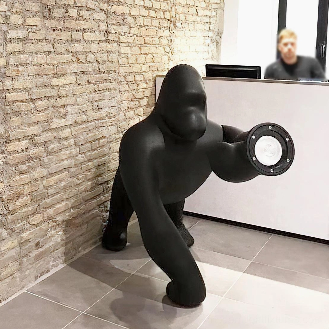 Kong sculptural floor lamp in eclectic bohemian interior with artistic décor and unconventional design elements