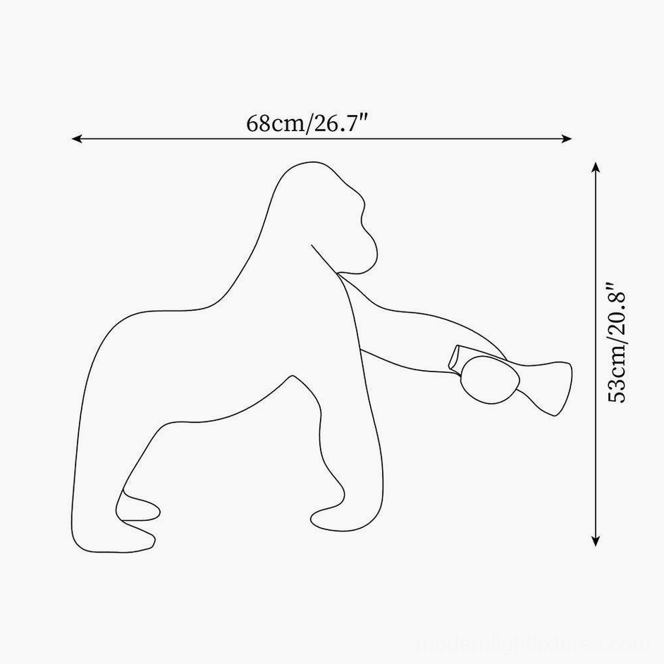 Kong floor lamp Model B design schematic showing 68cm diameter and 53cm height specifications in technical line drawing