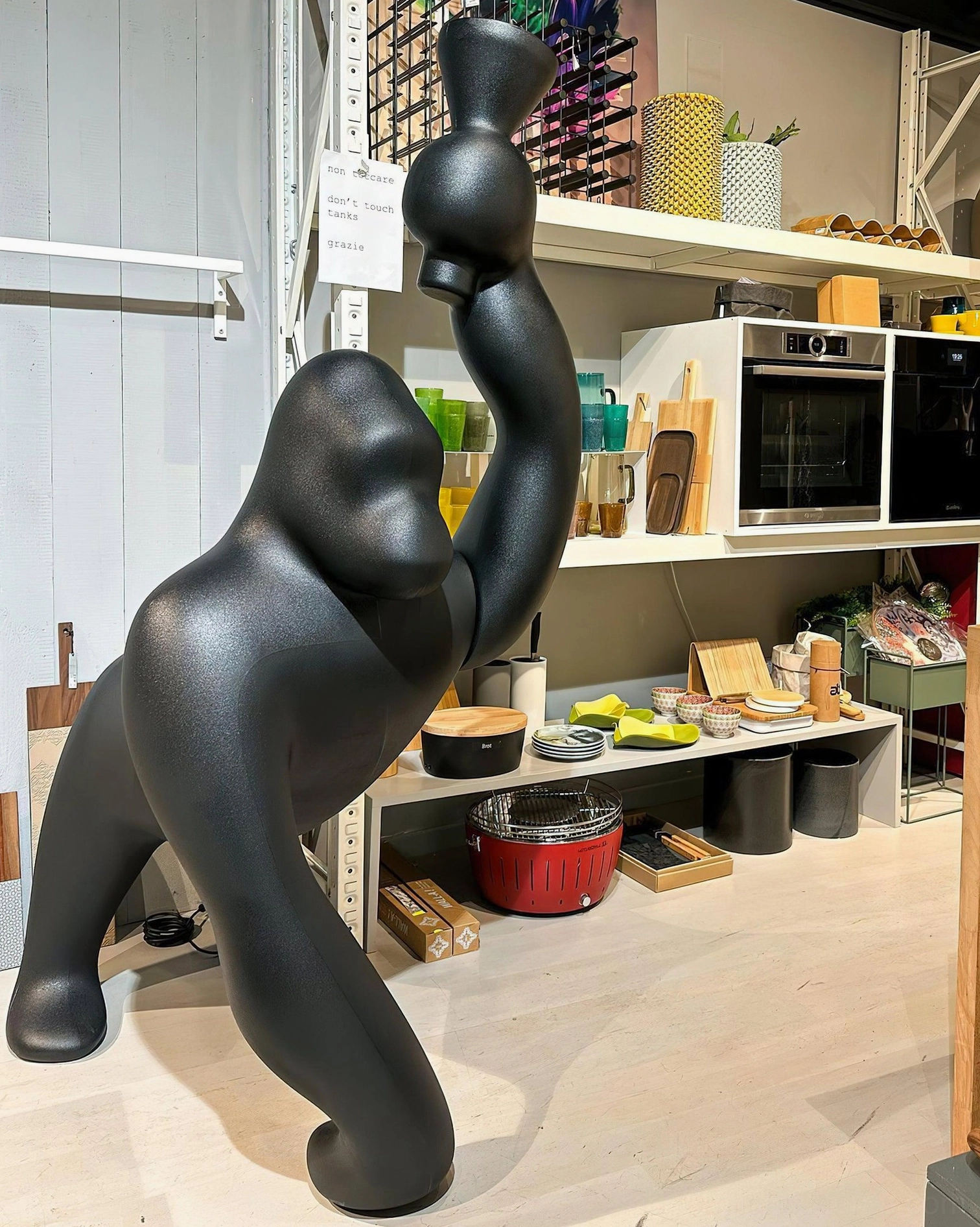 Kong sculptural floor lamp packaging and shipping presentation for modern contemporary lighting fixture delivery