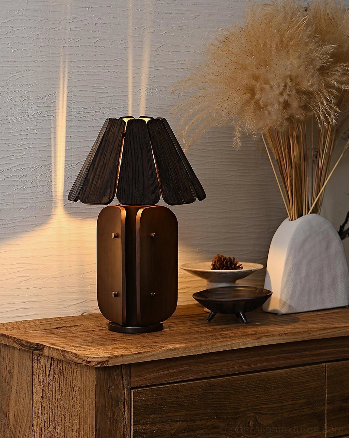 Kubec table lamp styled in scandinavian minimalist interior setting