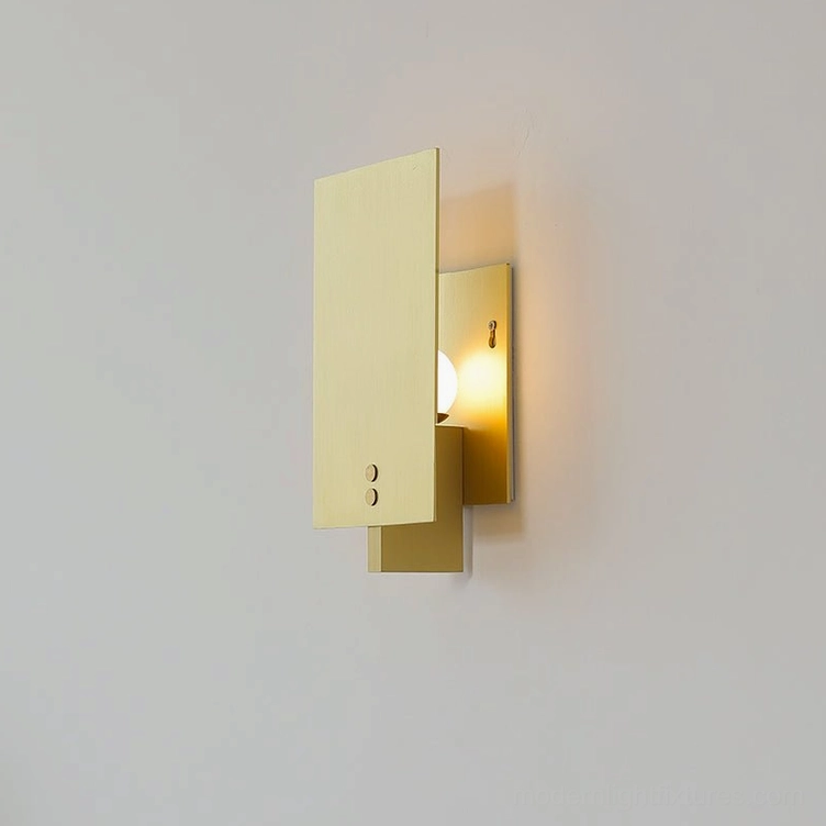 Kyren brass finish wall sconce mounting detail showing installation configuration