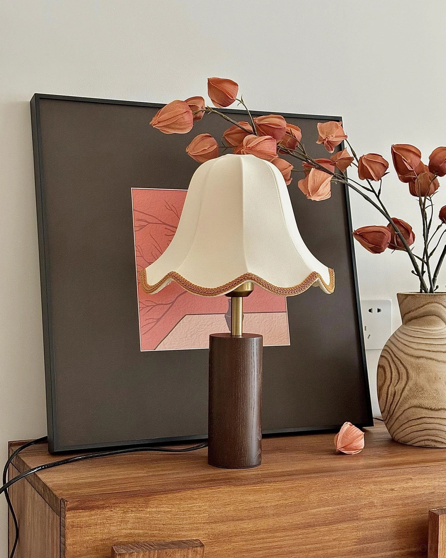 Table lamp power cord with push-button switch and regional plug options EU UK AU US compatibility