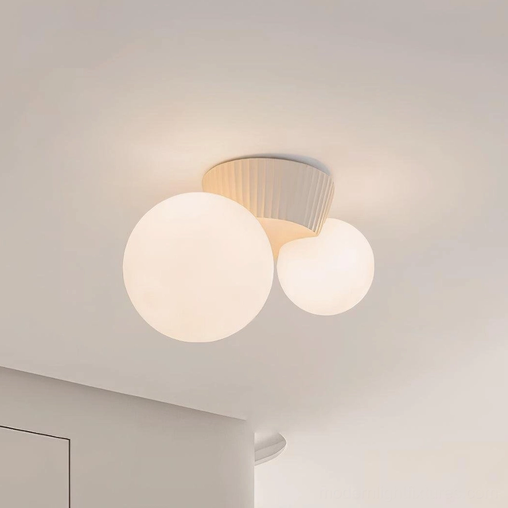 Land beige sculptural ceiling fixture with mineral-inspired texture in neutral interior design