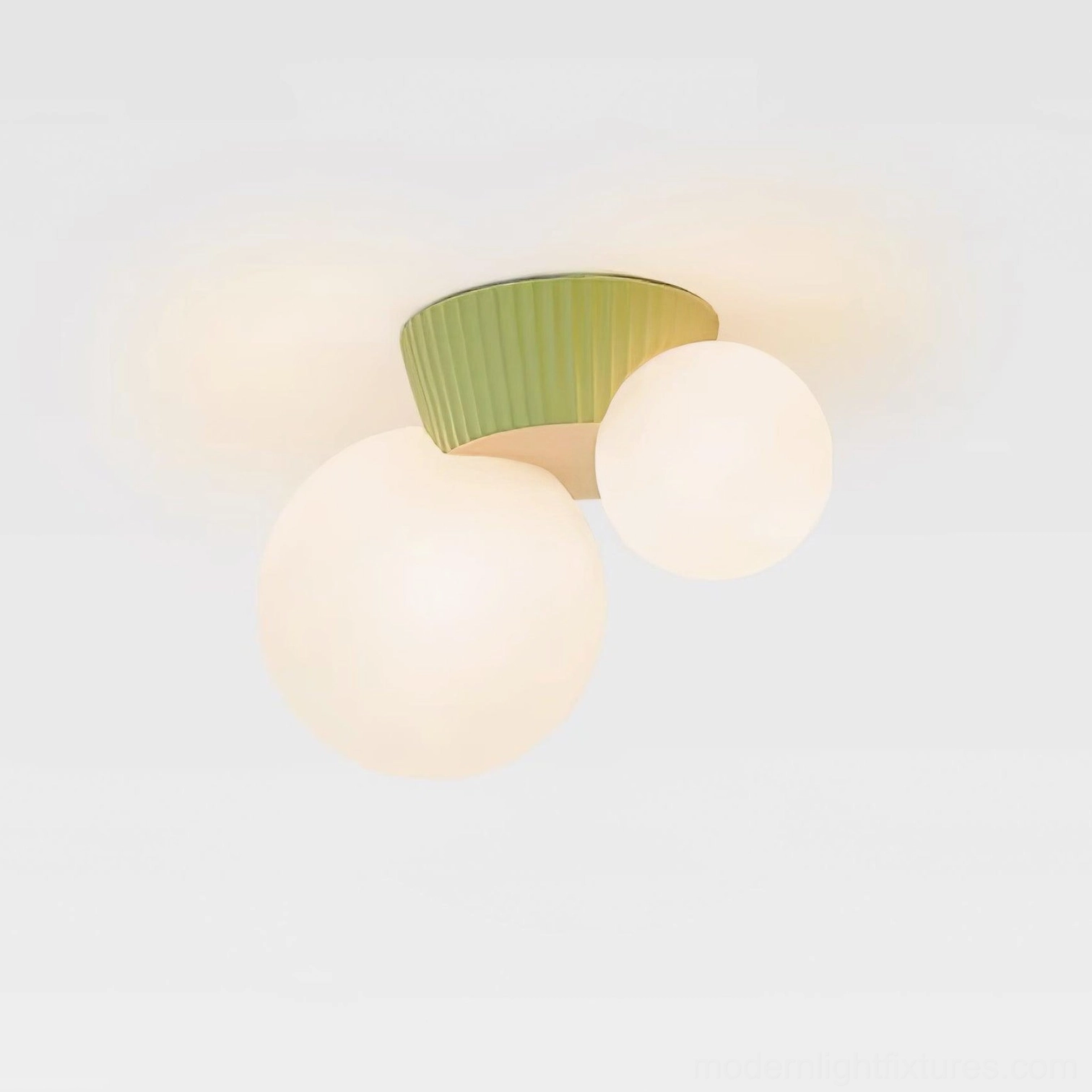 Land ceiling fixture highlighting sculptural resin craftsmanship and artistic design details